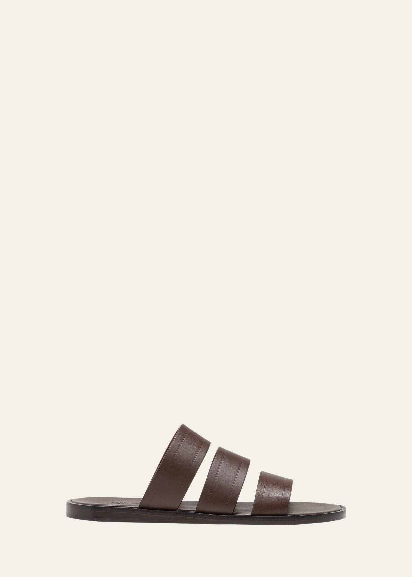 Loro Piana Naha Seawalk Silky Leather Slides In Brown