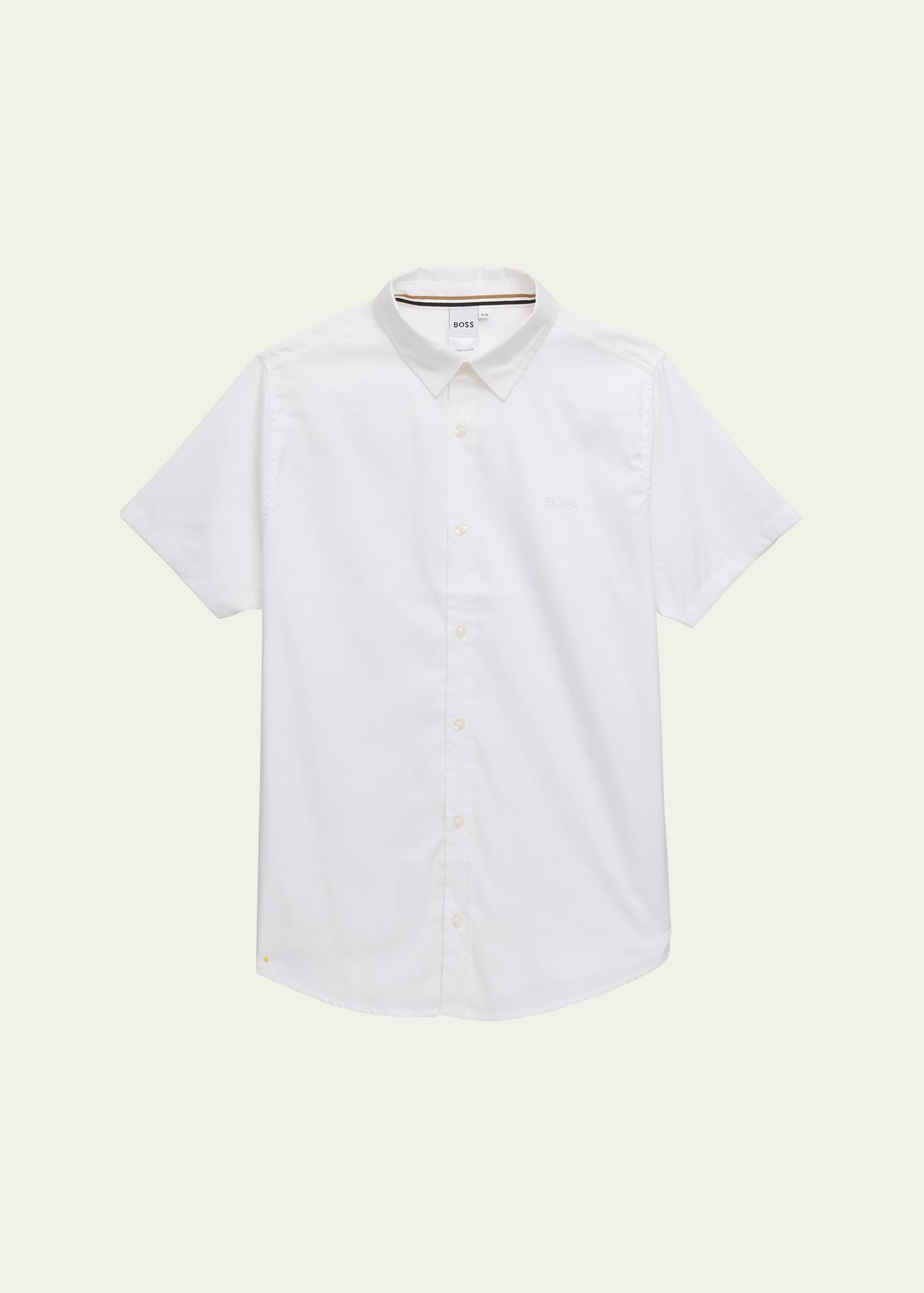 Hugo Boss Kids' Boy's Short-sleeve Button Shirt, 4-16 In White