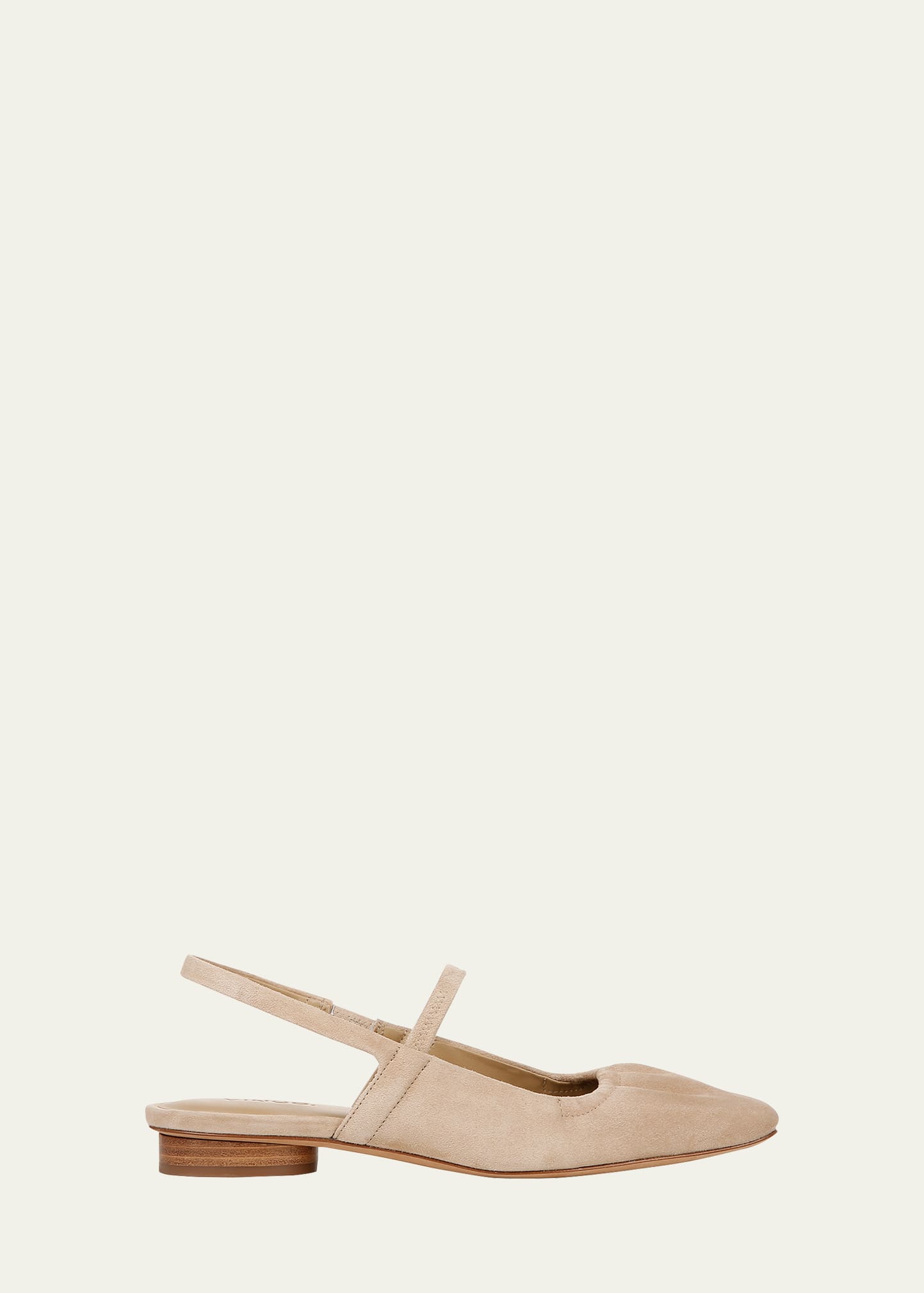 Vince Venice Leather Slingback Ballerina Flats In Dune Beige Suede