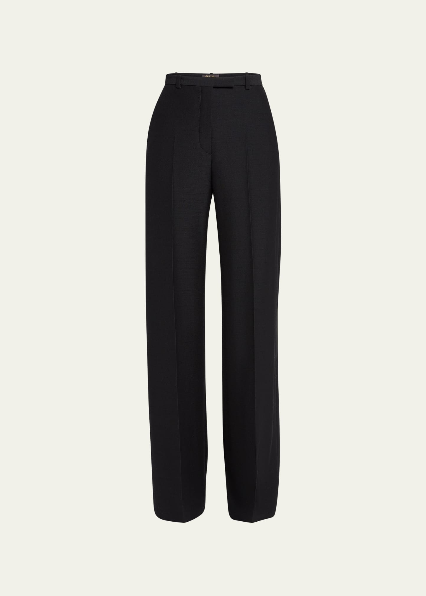Shop Loro Piana Emmit Slubbed Wool Trousers In 8000 Black
