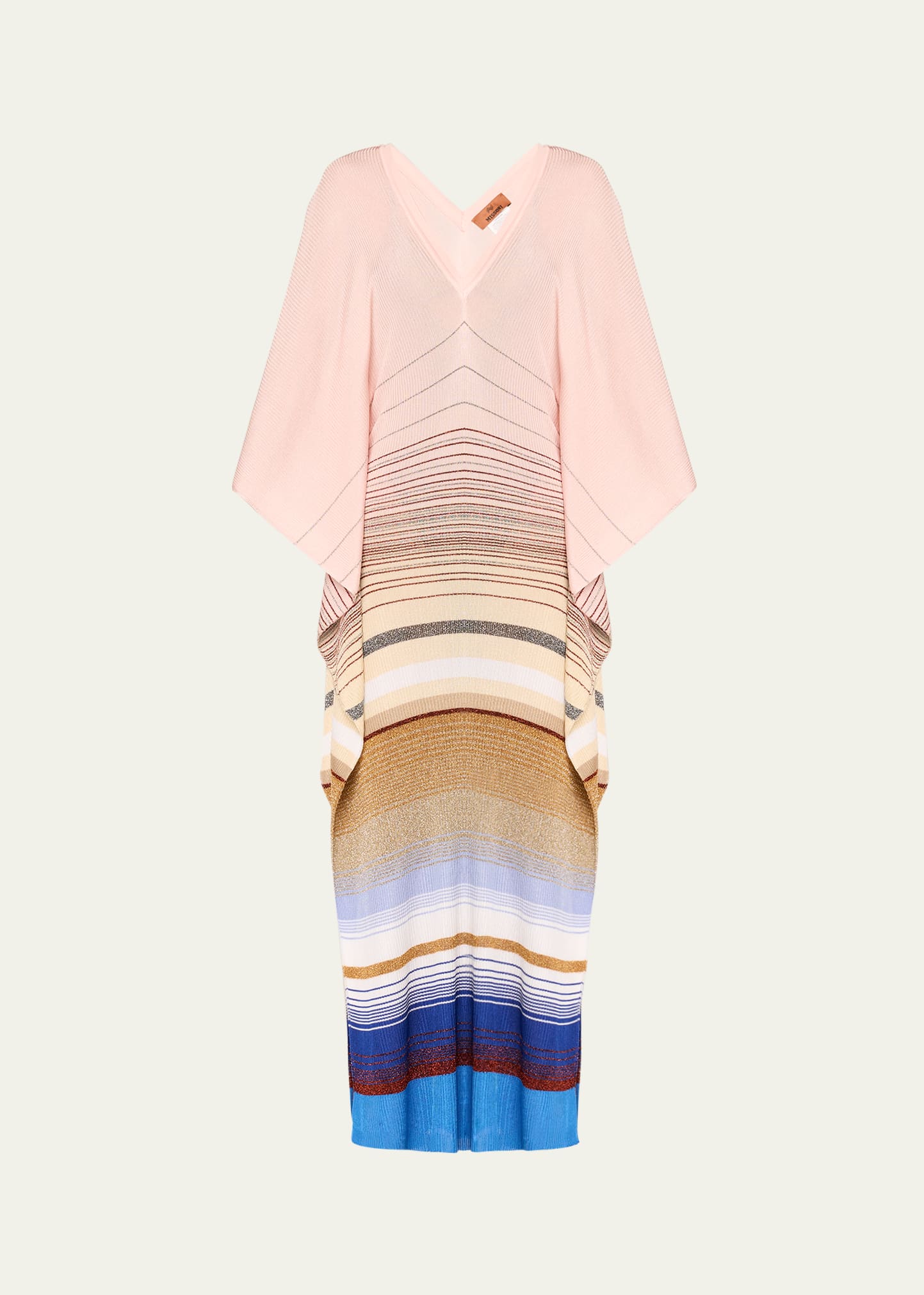 Missoni Multi-striped Maxi Beach Dress In 粉色