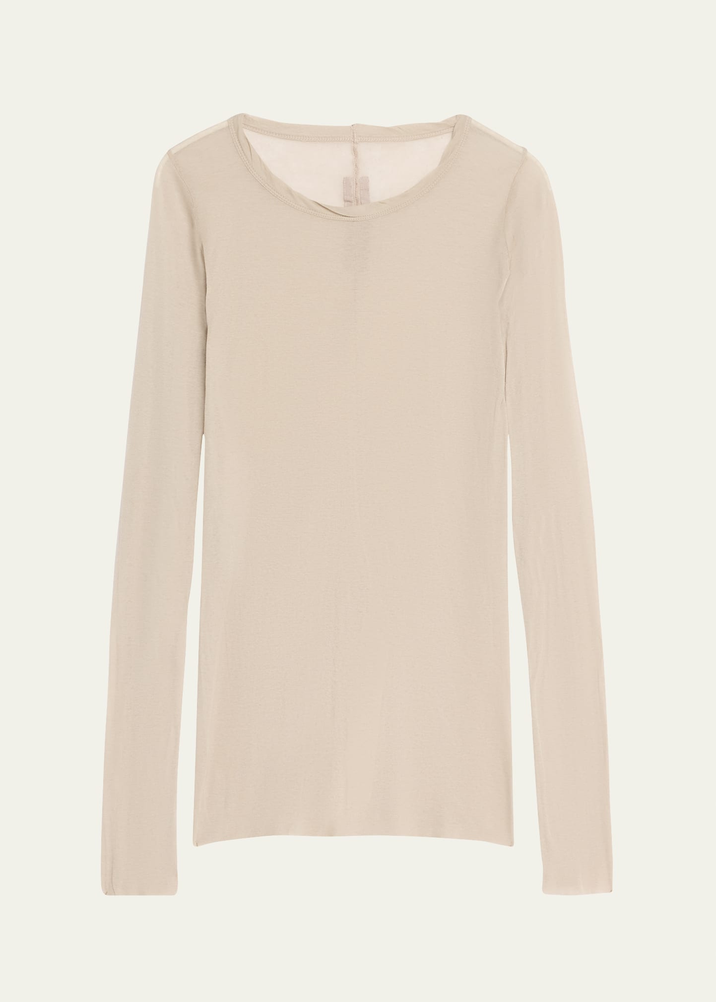 Rick Owens Long-sleeve Fitted Rib Tunic Top In Neutral