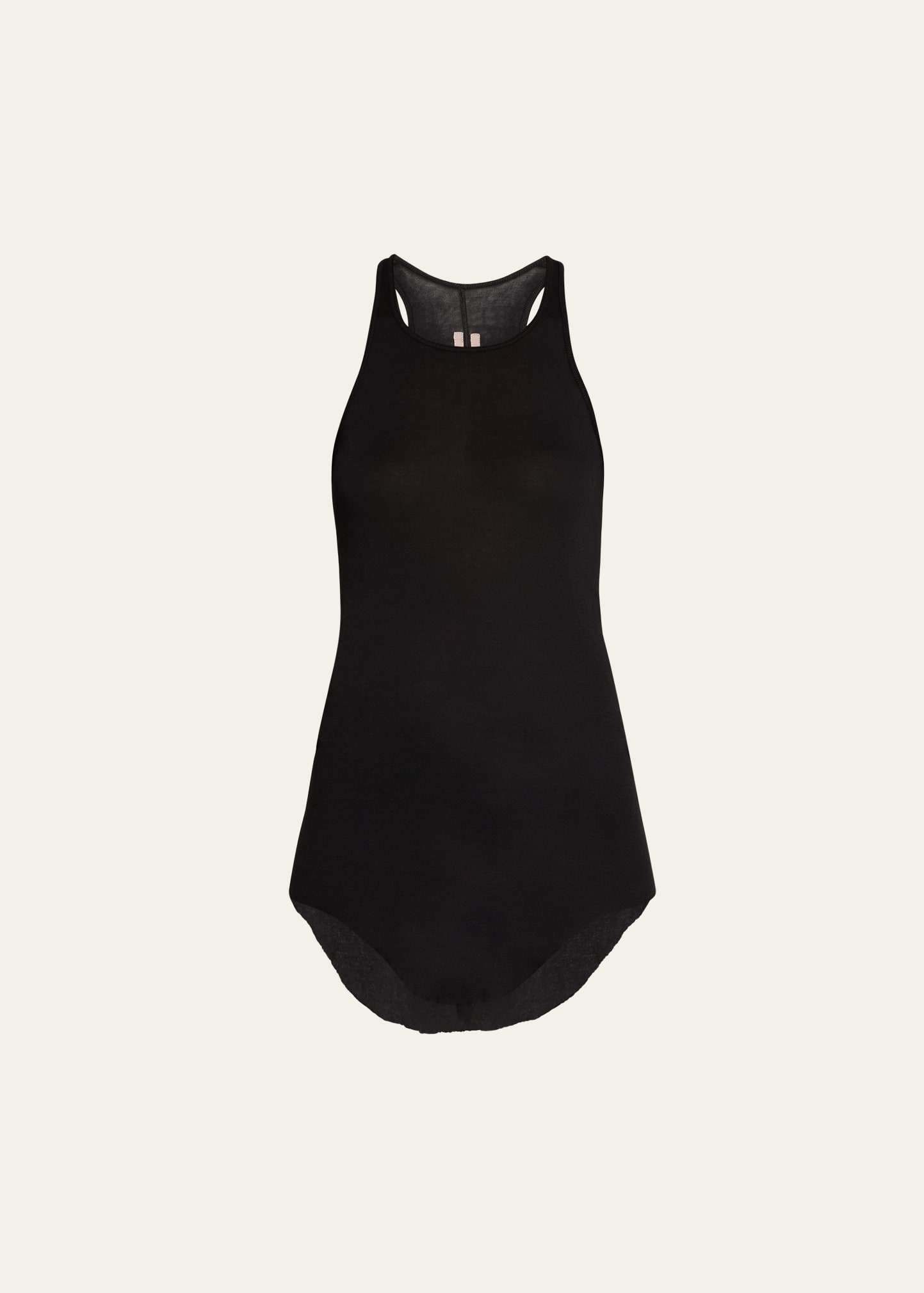 Rick Owens Cotton Top With Asymmetric Hem In Black
