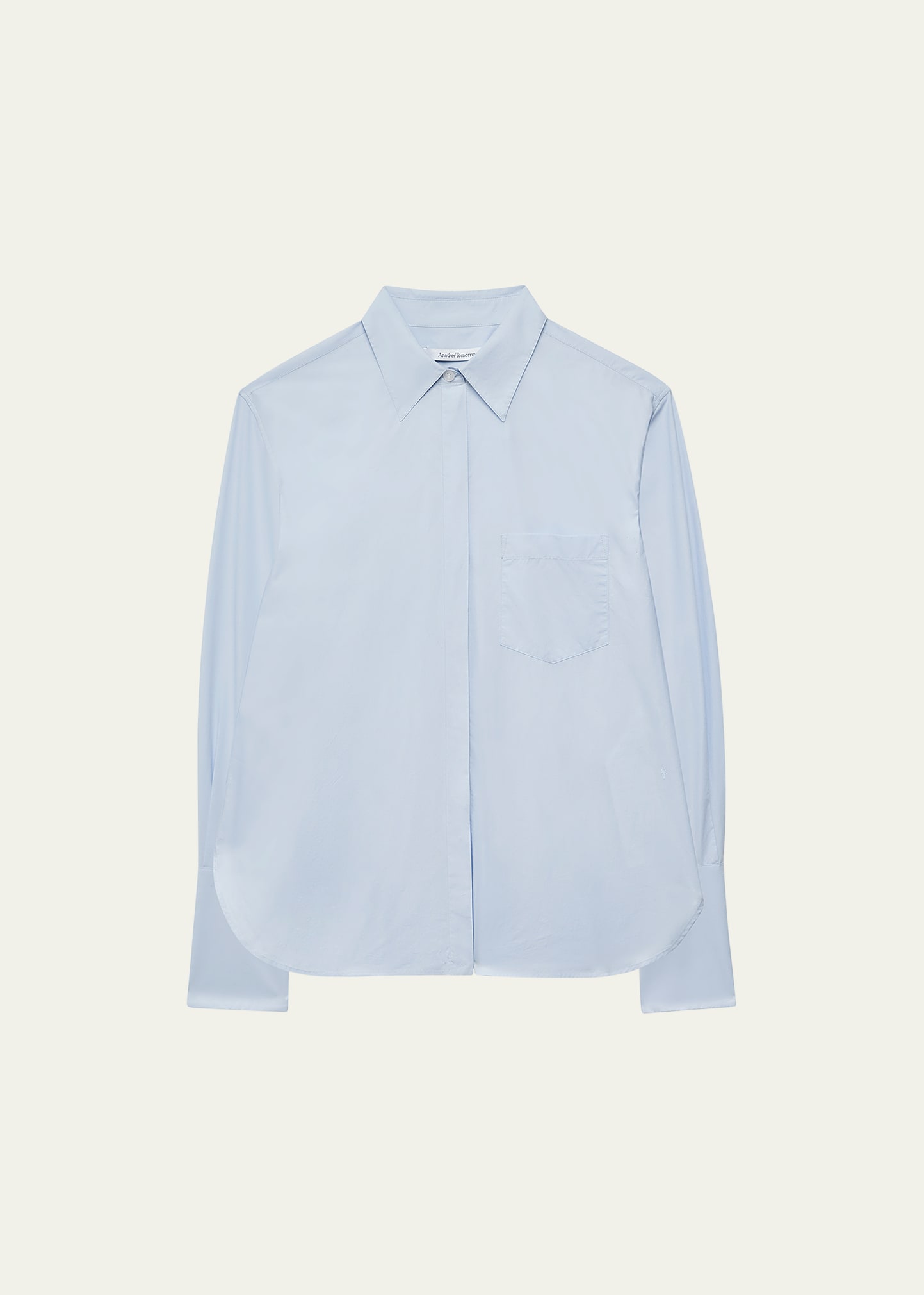 Organic Cotton Poplin Button-Front Shirt