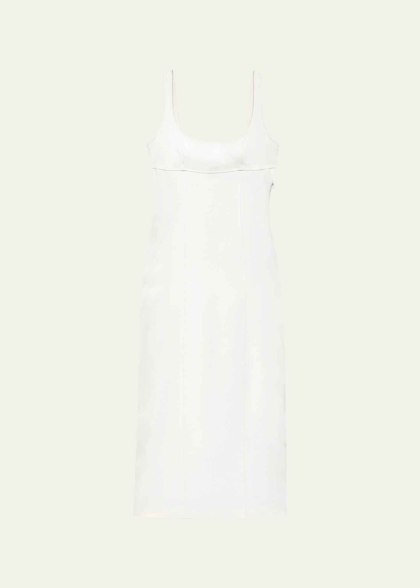 Another Tomorrow Tie-back Long Sleeveless Sheath Dress In Off White