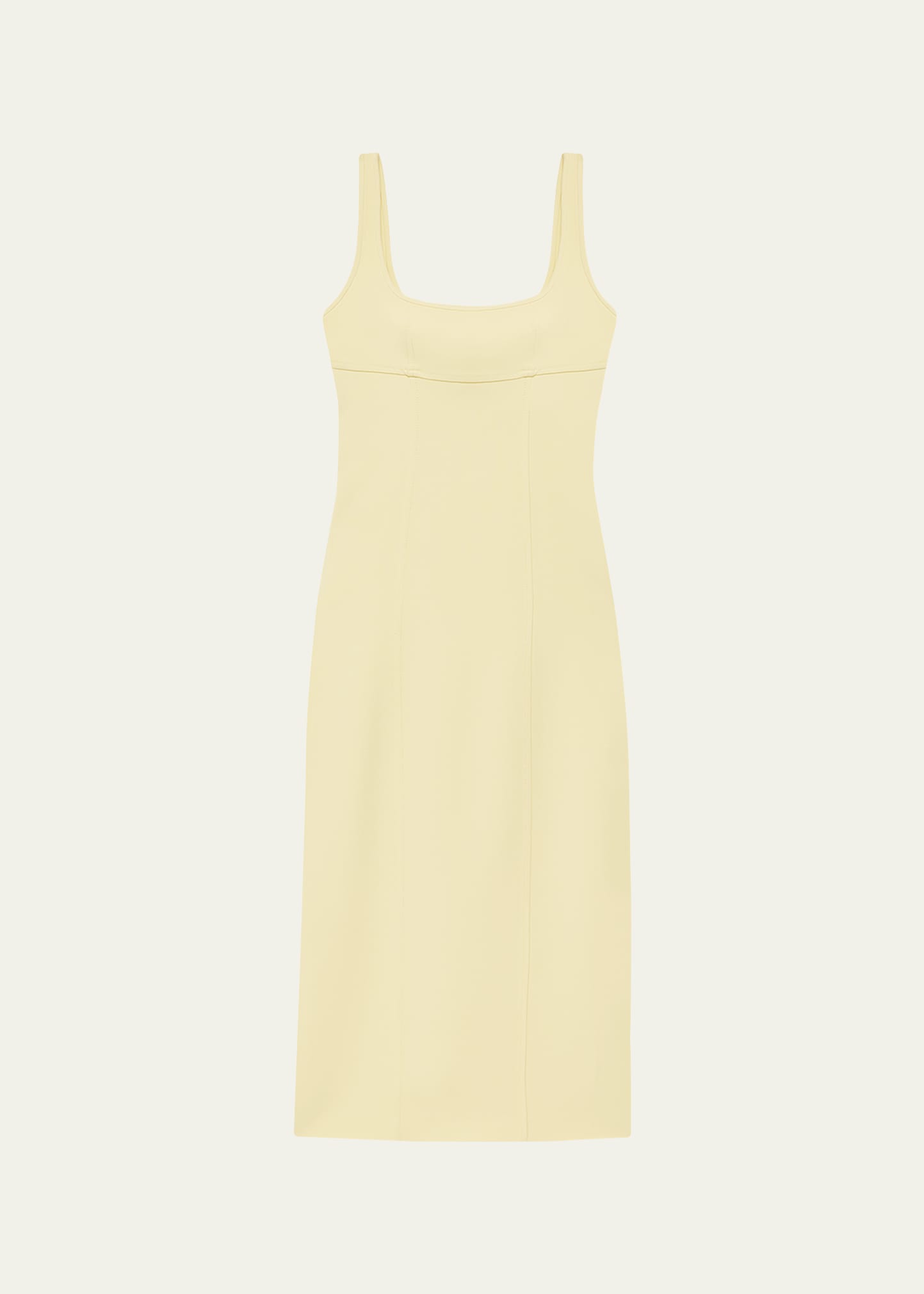 Shop Another Tomorrow Tie-back Long Sleeveless Sheath Dress In Lemon