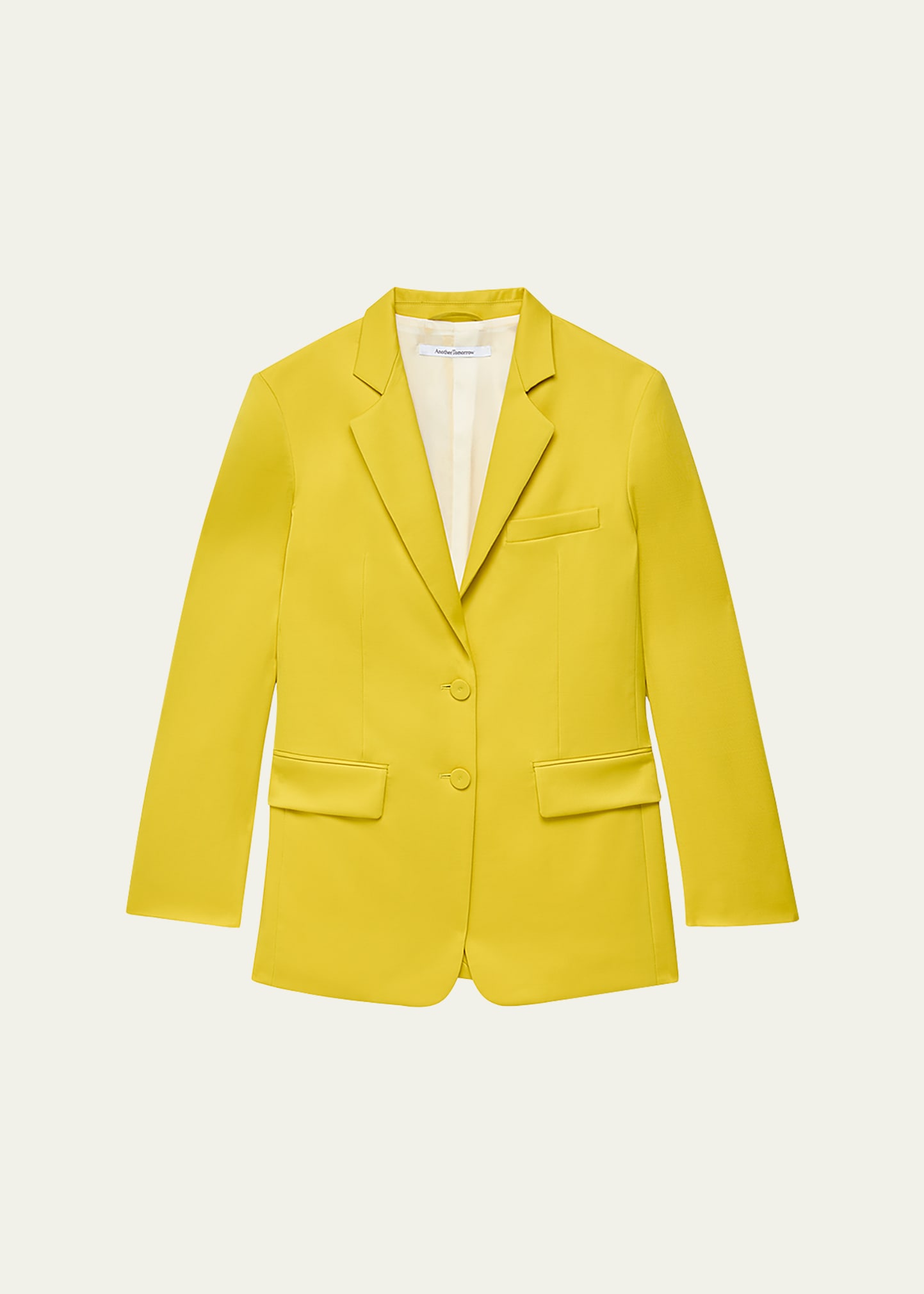 Another Tomorrow Oversized Stretch Wool Blazer In Bright Chartreuse