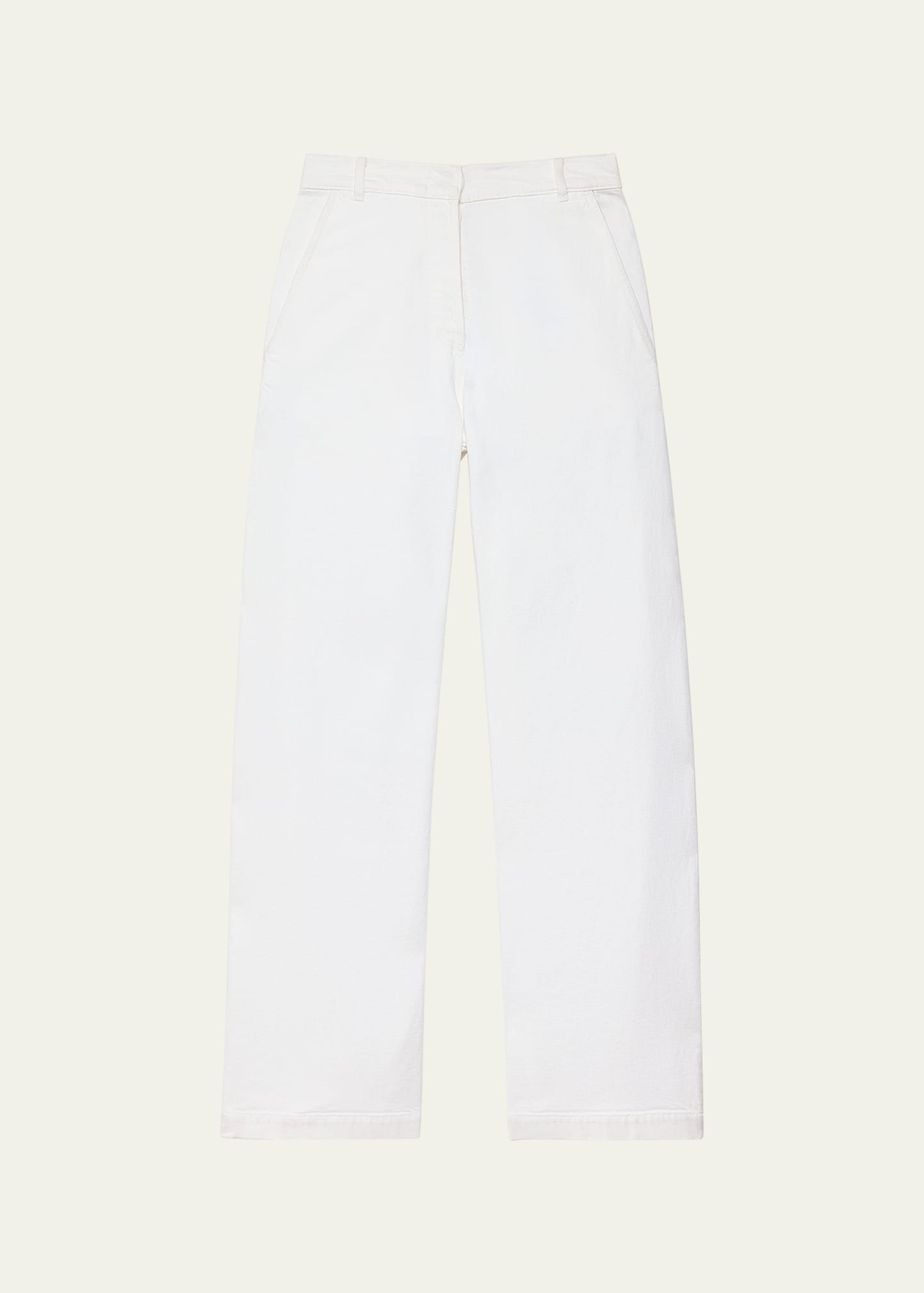 Another Tomorrow Carpenter Denim Wide-leg Pants In Off White