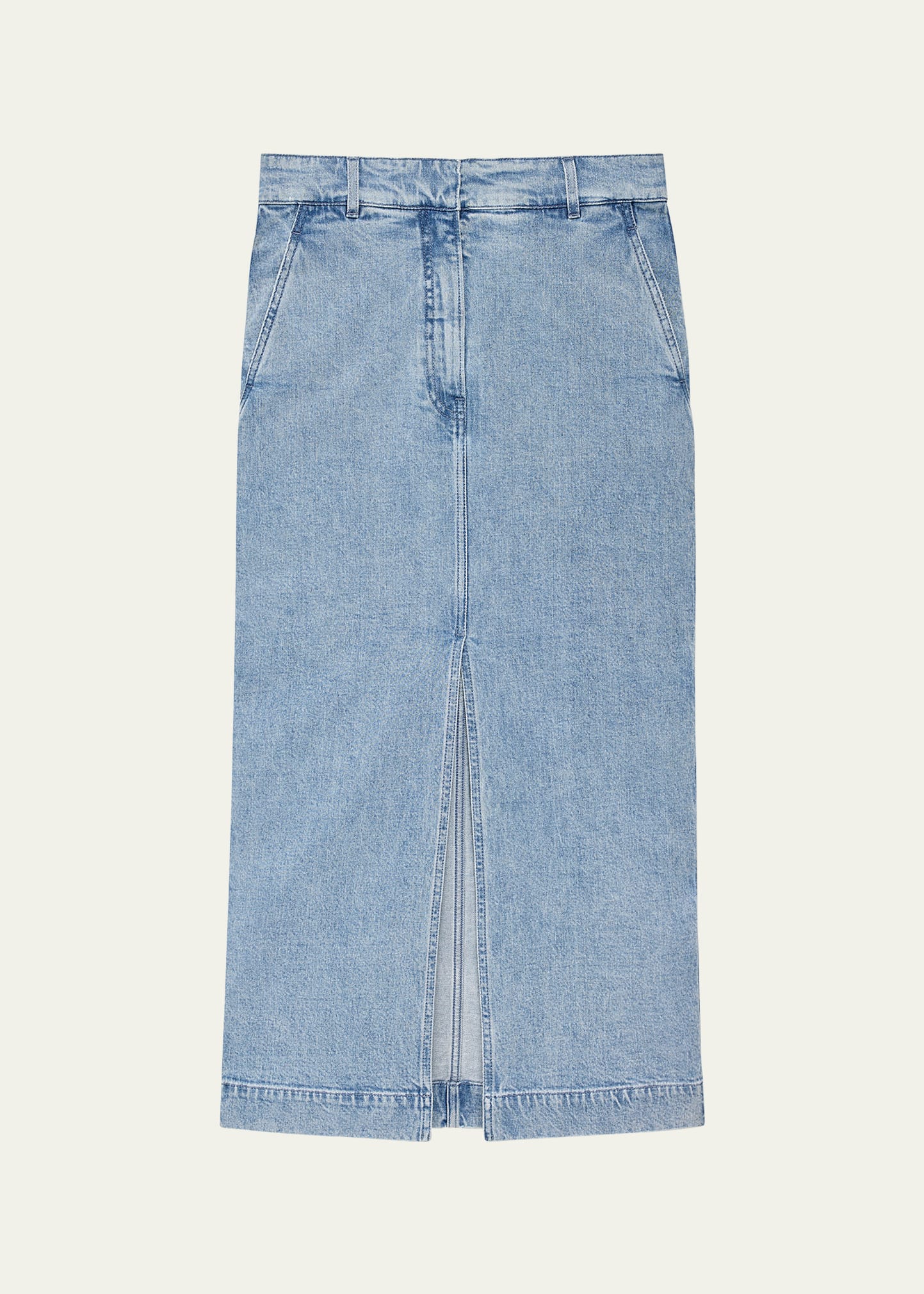Shop Another Tomorrow Denim Pencil Skirt In Light Blue Wash