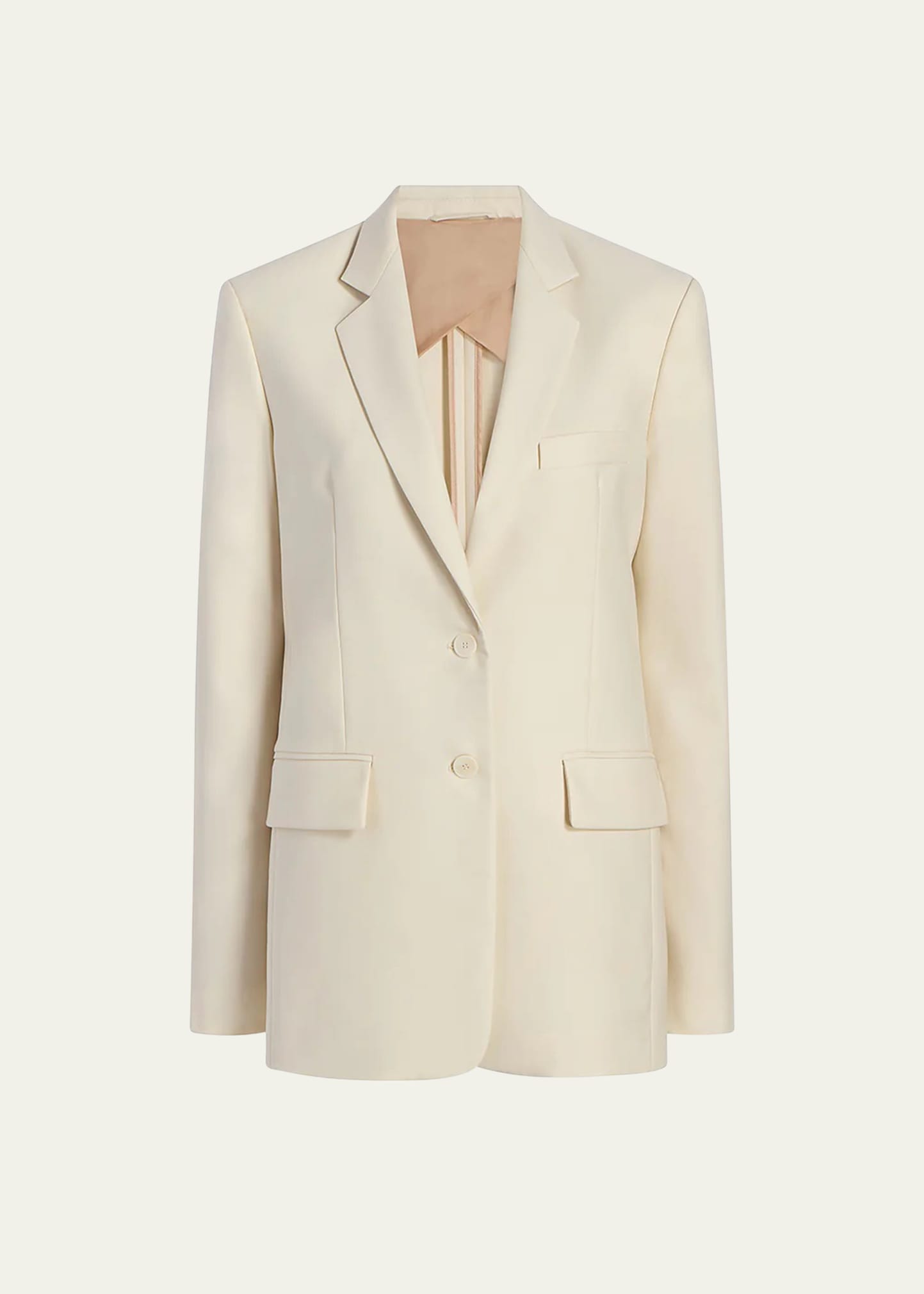 Another Tomorrow Oversized Wool Blazer In Parchment