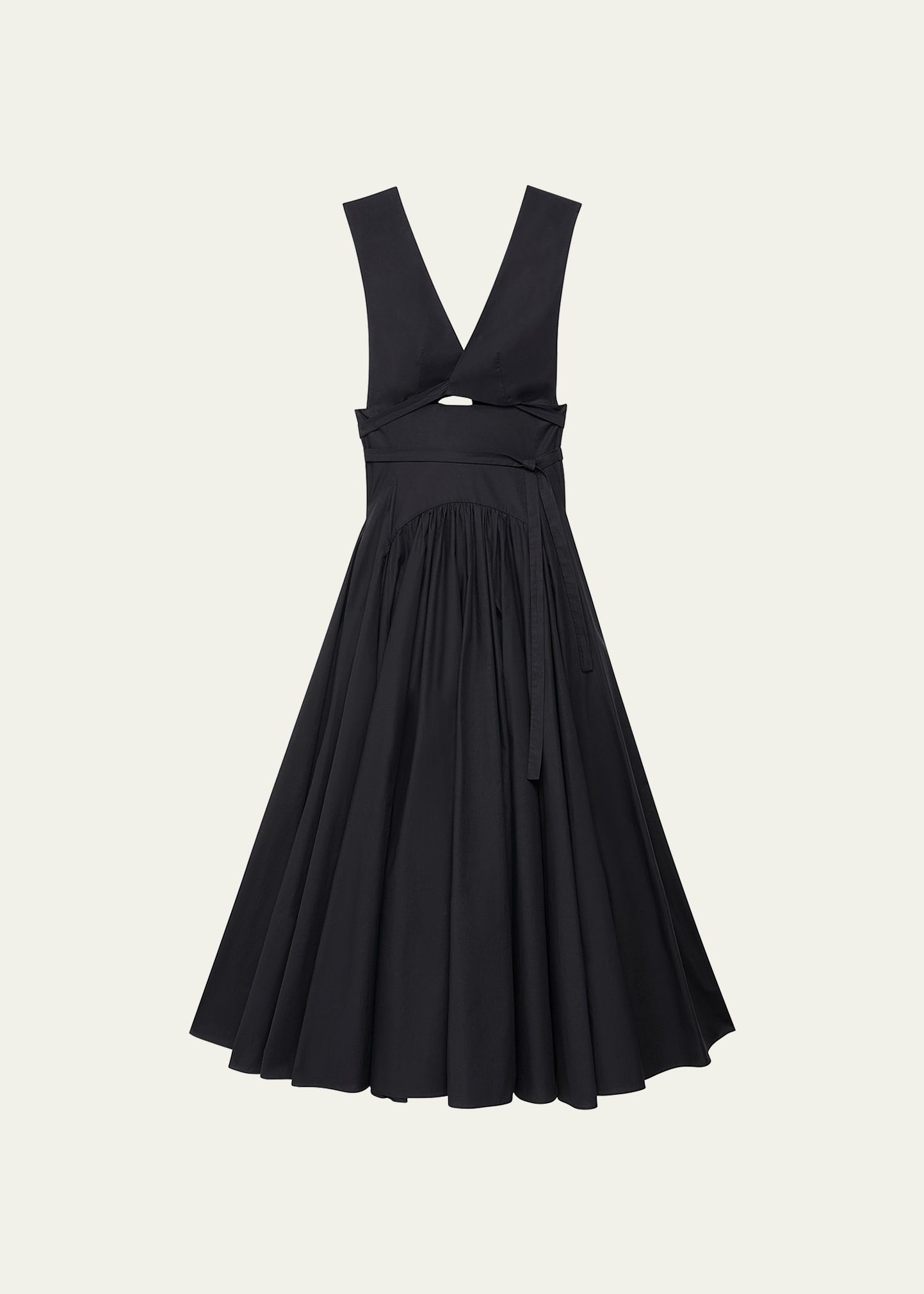 Another Tomorrow Cutout Flared Wrap Dress In Black