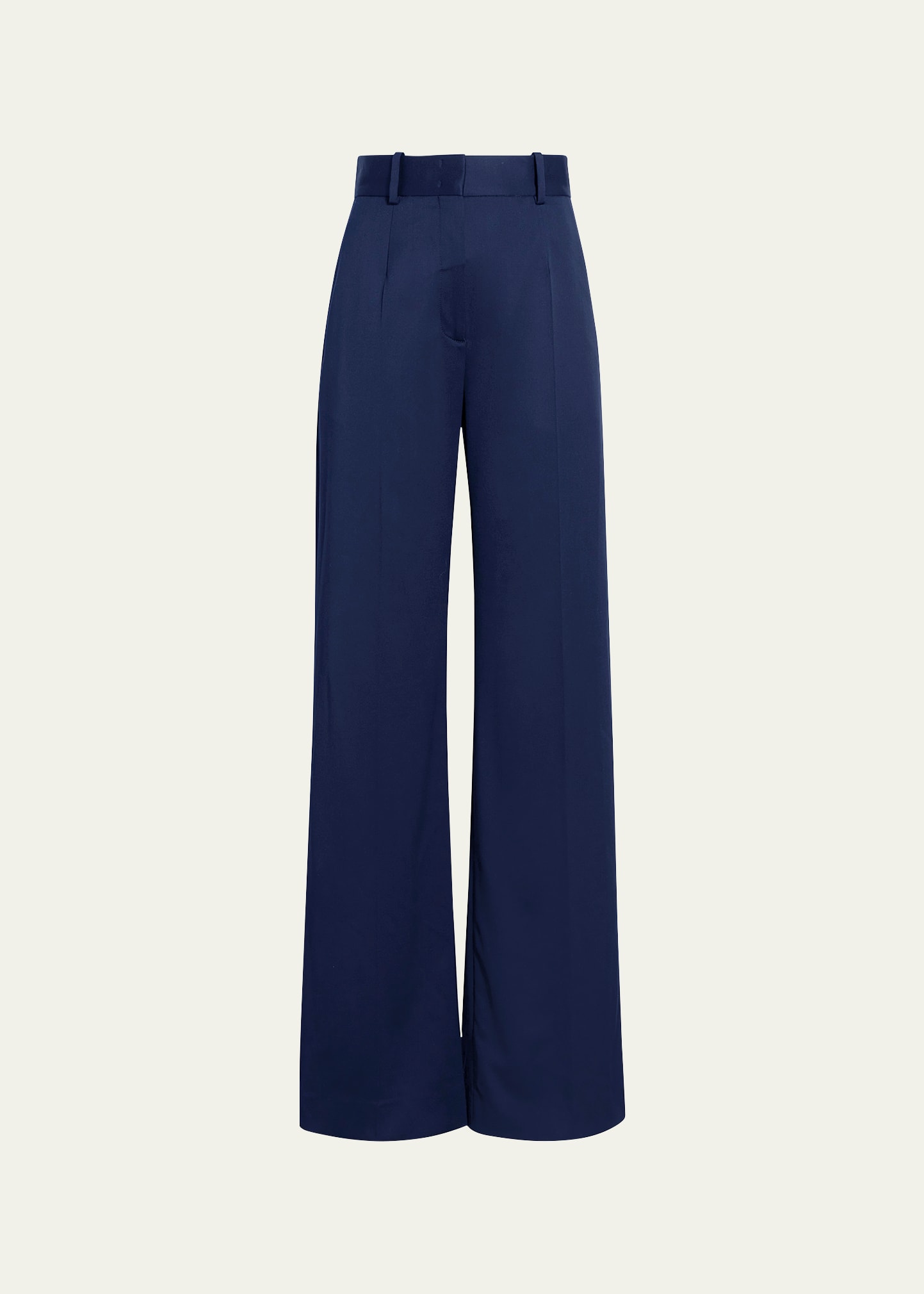 Shop Another Tomorrow Pleated Wide-leg Suit Pants In Navy