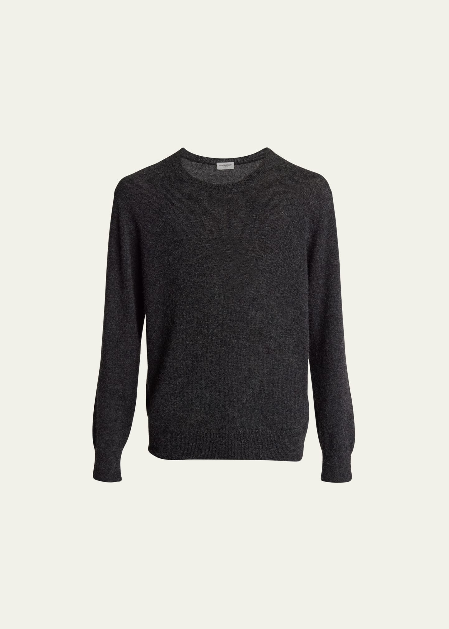 Saint Laurent Men's Cashmere-silk Sweater In Black