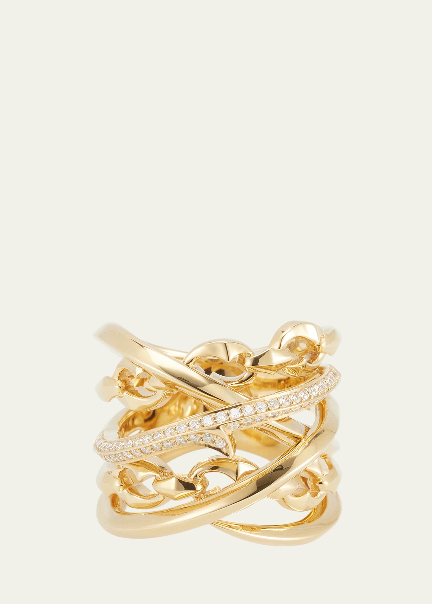 Stephen Webster Bound Together 18k Gold Band Ring With Diamonds