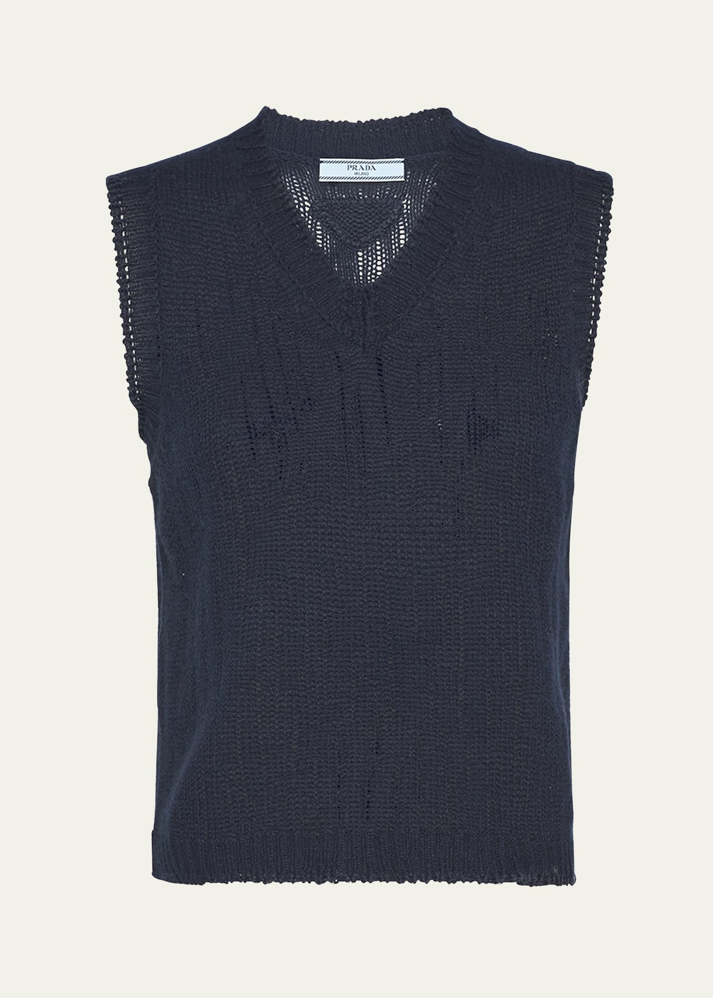 Prada Gilet Sweater Cashmere F.5 In F0008 Bleu