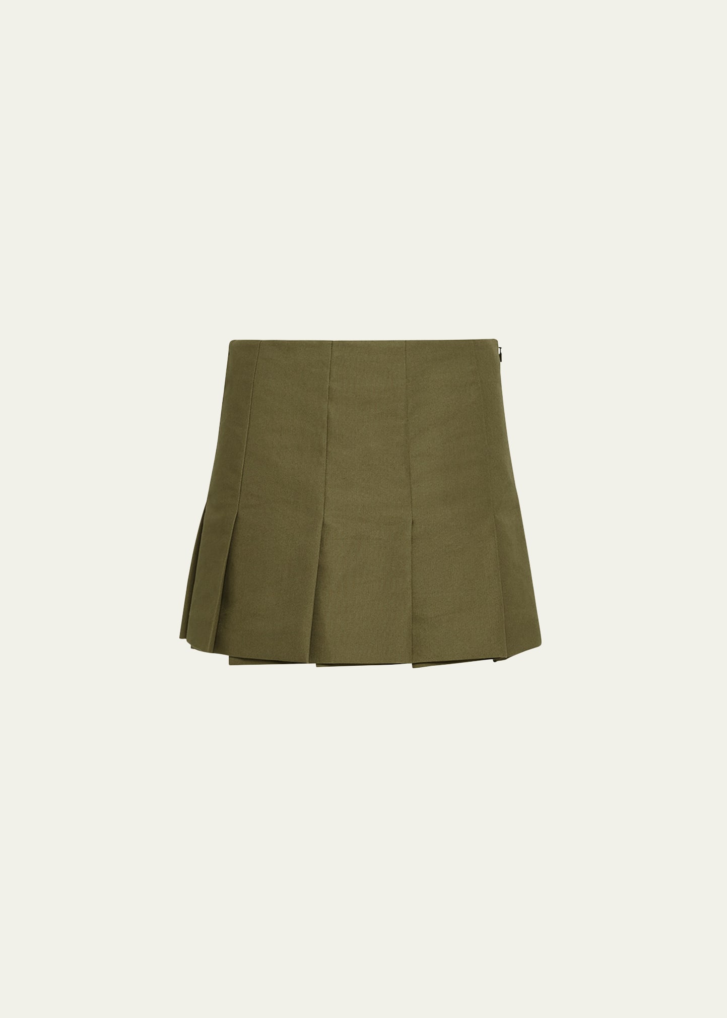Shop Prada Canvas Fit-flare Mini Skirt In F0161 Militare