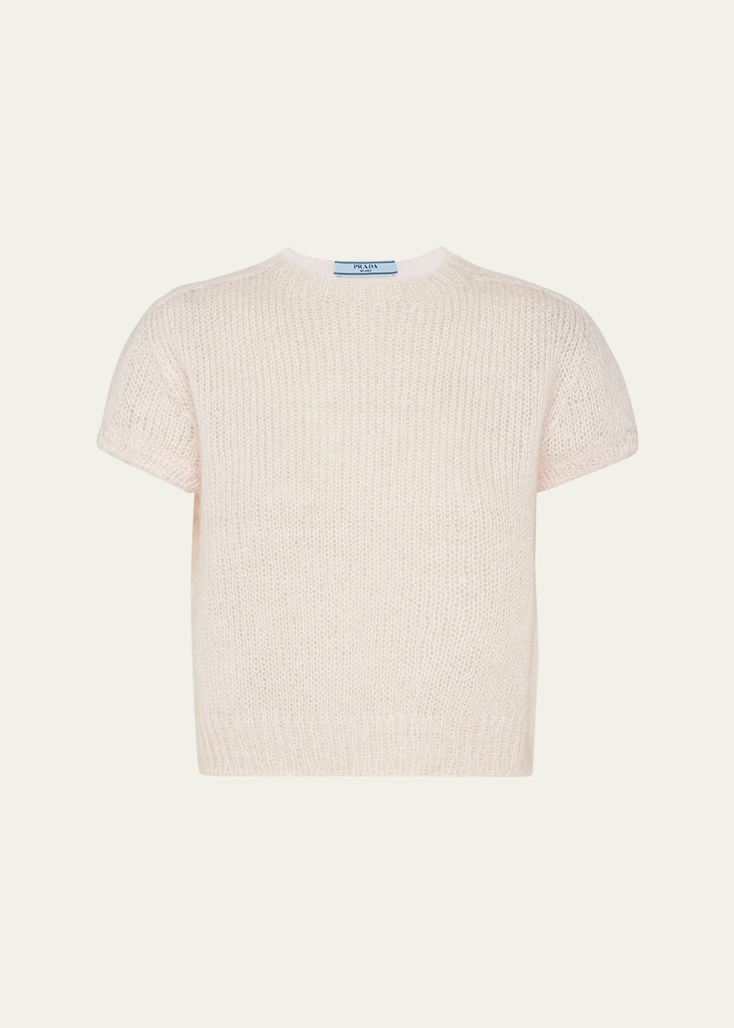 Shop Prada Mohair Short-sleeve Sweater In F0al2 Alabastro