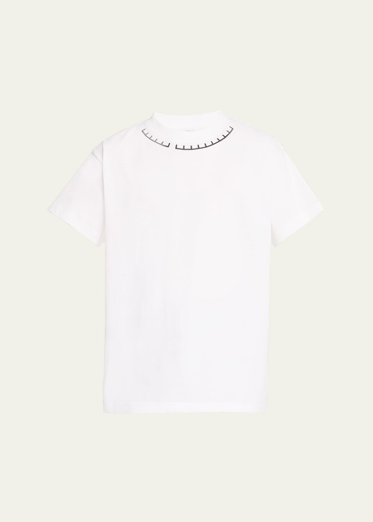 Random Identities Men's Jersey Logo Collar T-shirt In White