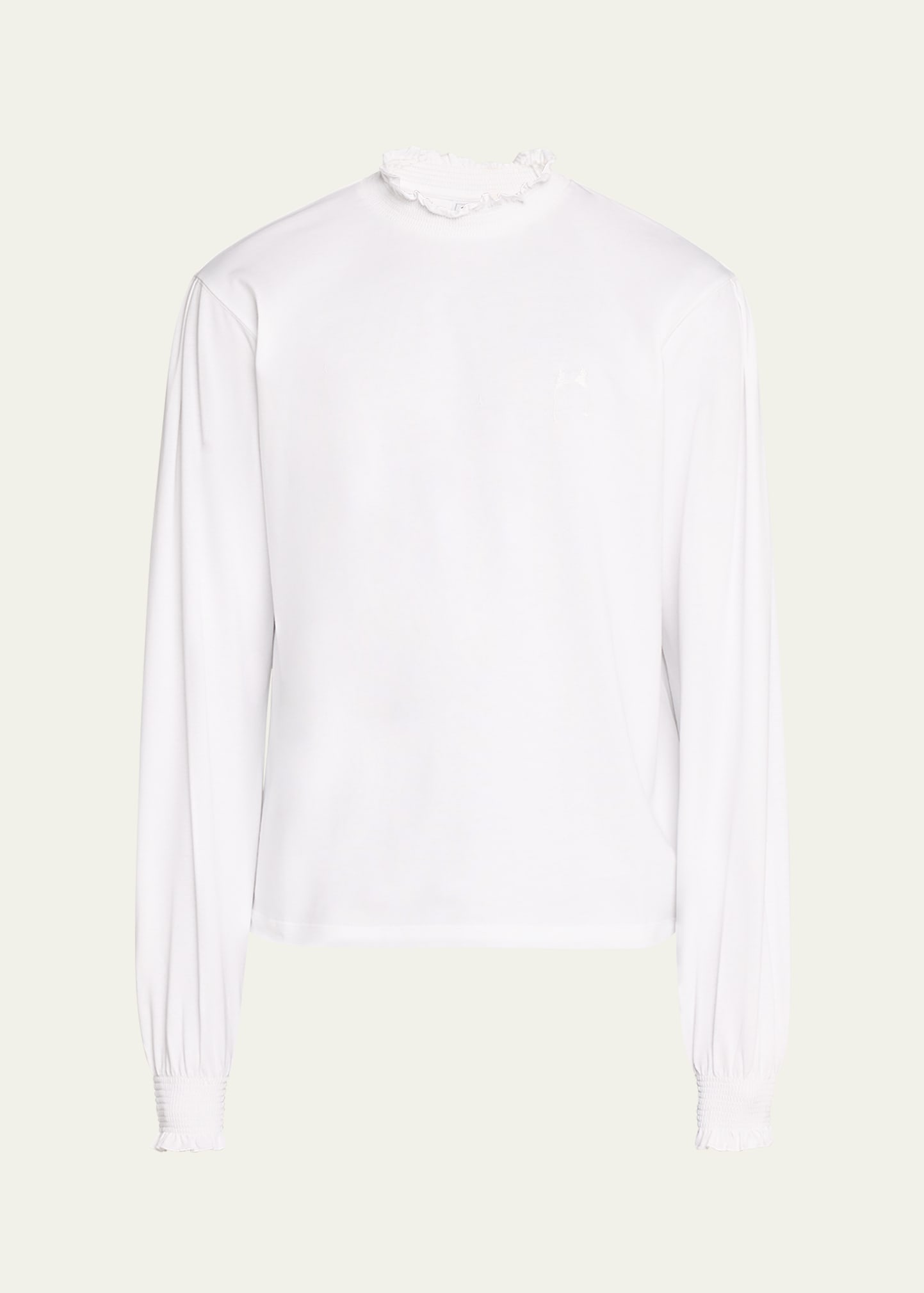 Shop Random Identities Men's Jersey Ruffle-collar T-shirt In 19950 - White