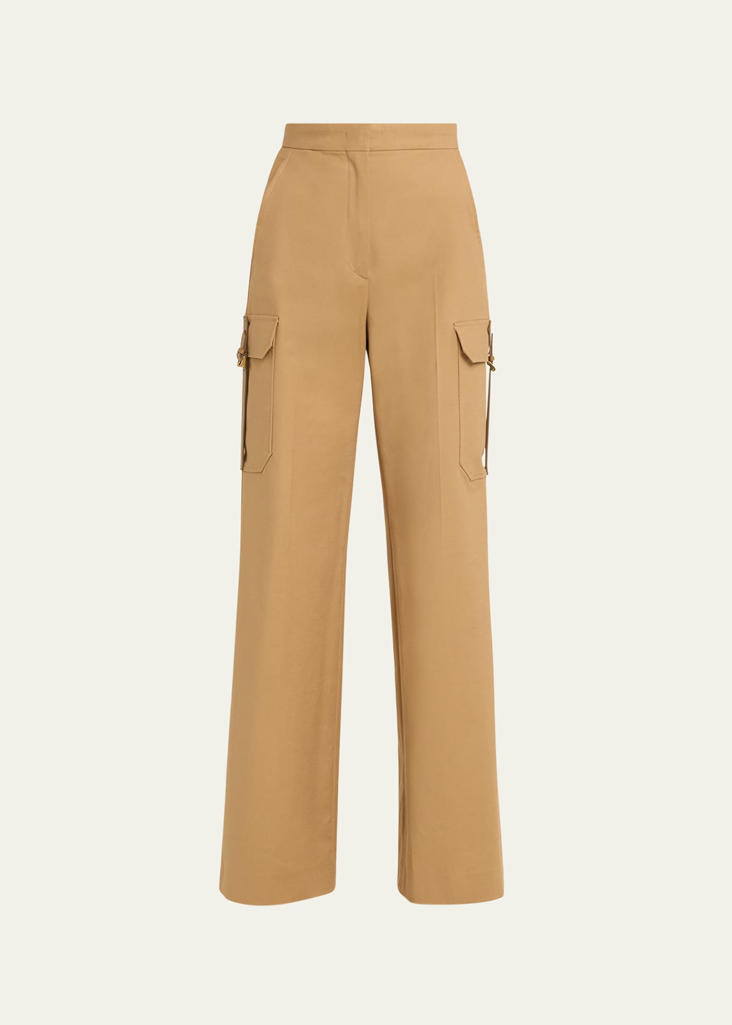 Max Mara Edda Cargo Wide-leg Trousers In Clay