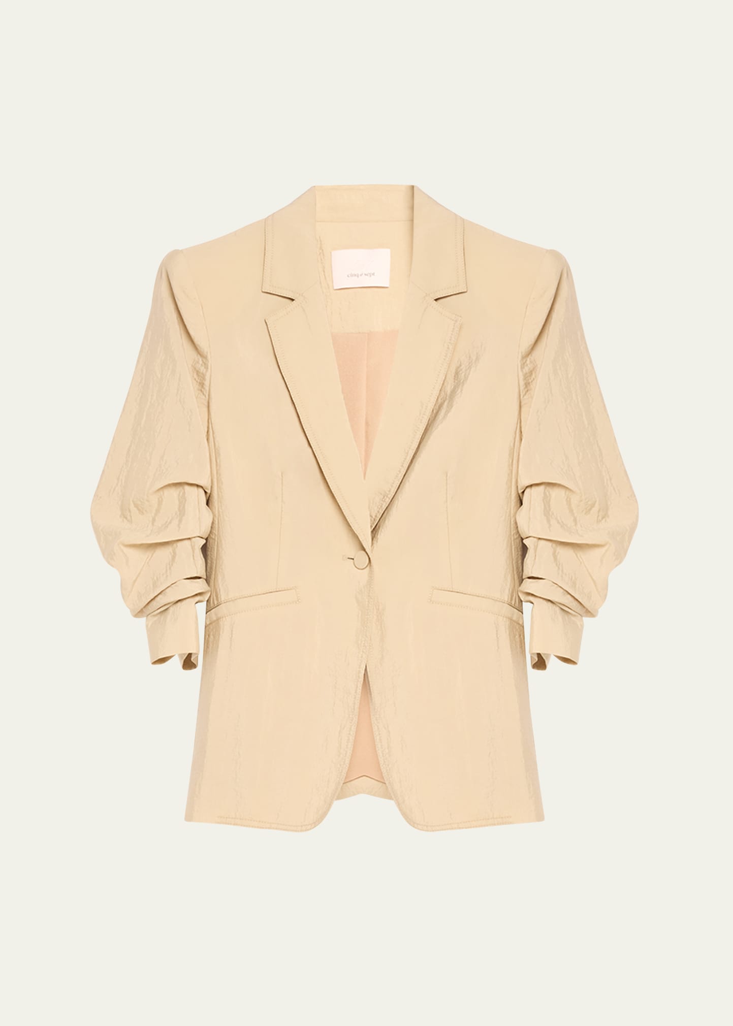 Cinq À Sept Tumbled Woven Khloe Blazer In Khaki