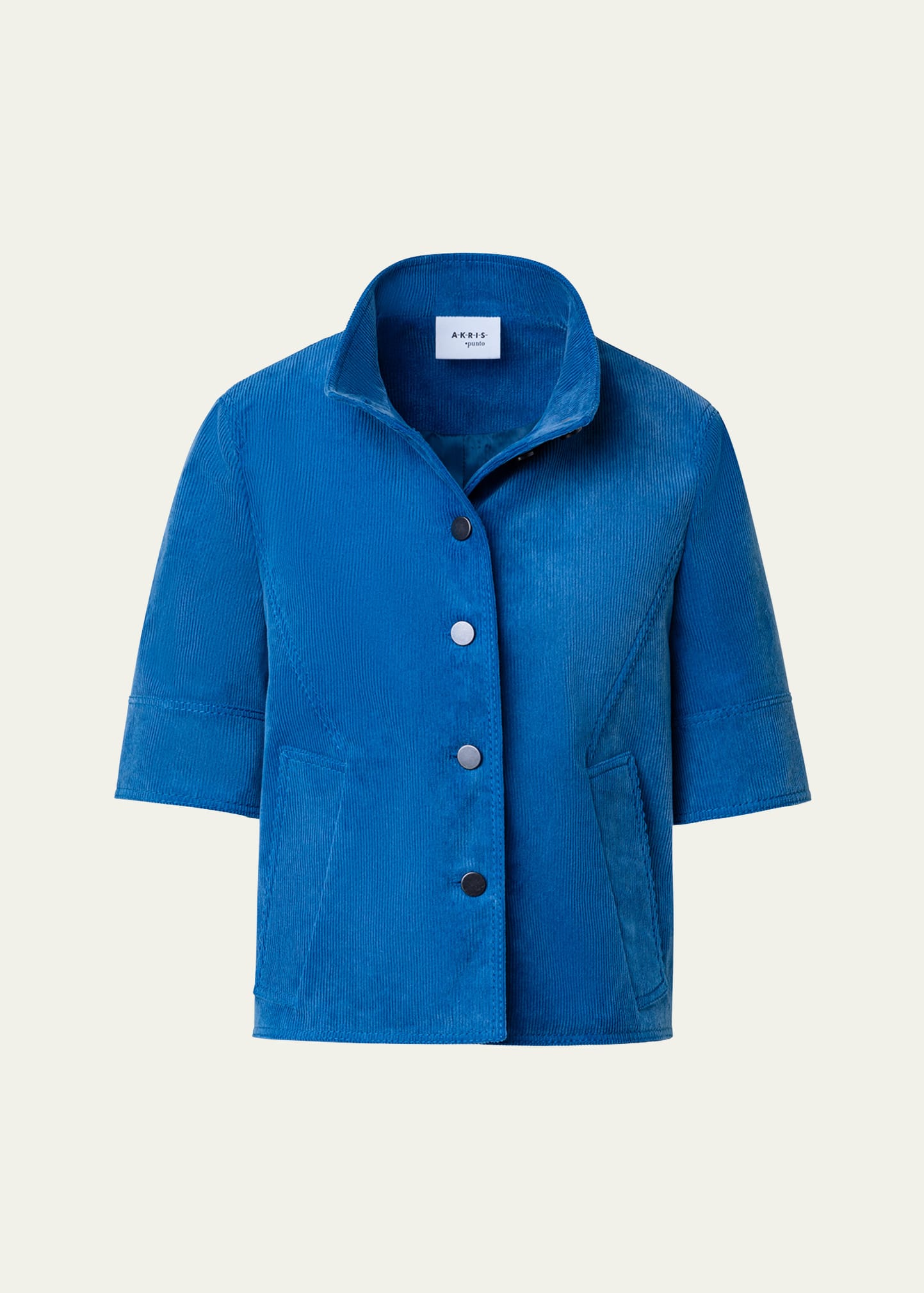 Akris Punto Washed Stretch Corduroy Short Jacket In Blue