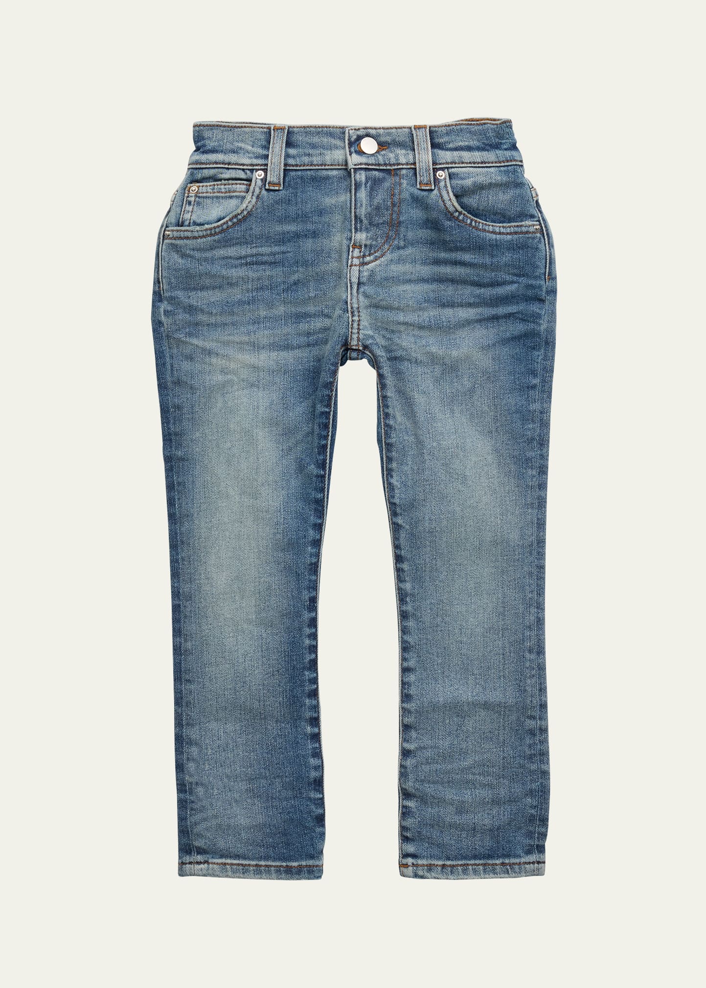 Shop Amiri Kid's Stack Straight-le Denim Jeans In Classic Indigo