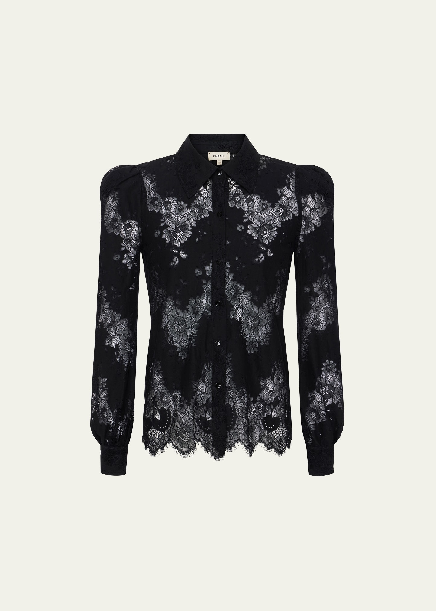 Shop L Agence Jenica Lace Blouse In Black