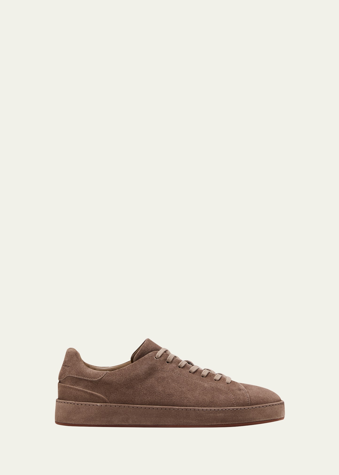 Shop Loro Piana Men's Nuages Suede Low-top Sneakers In Incenso