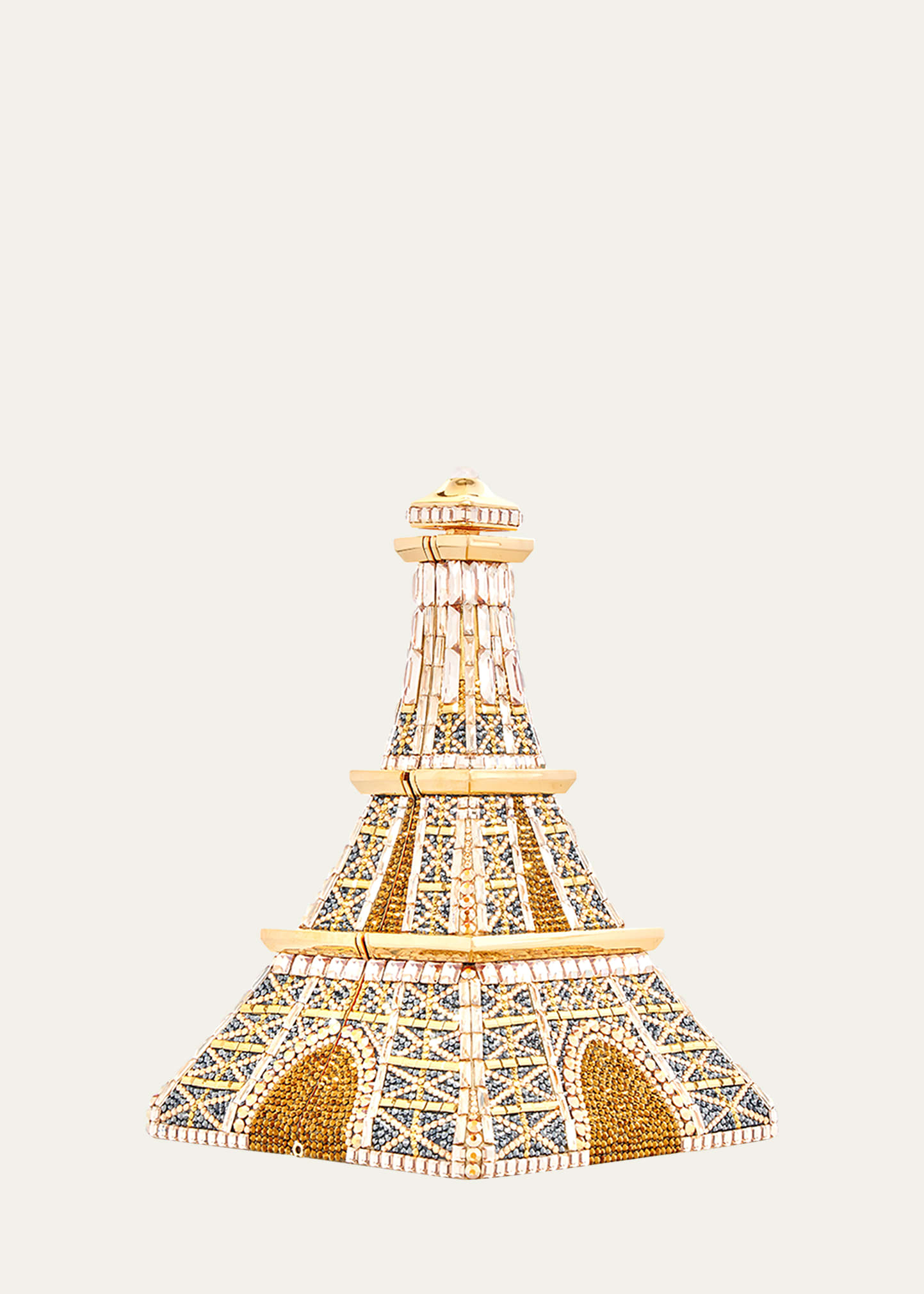 Judith Leiber Eiffel Tower Crystal Clutch Bag In Champagne Aurum M