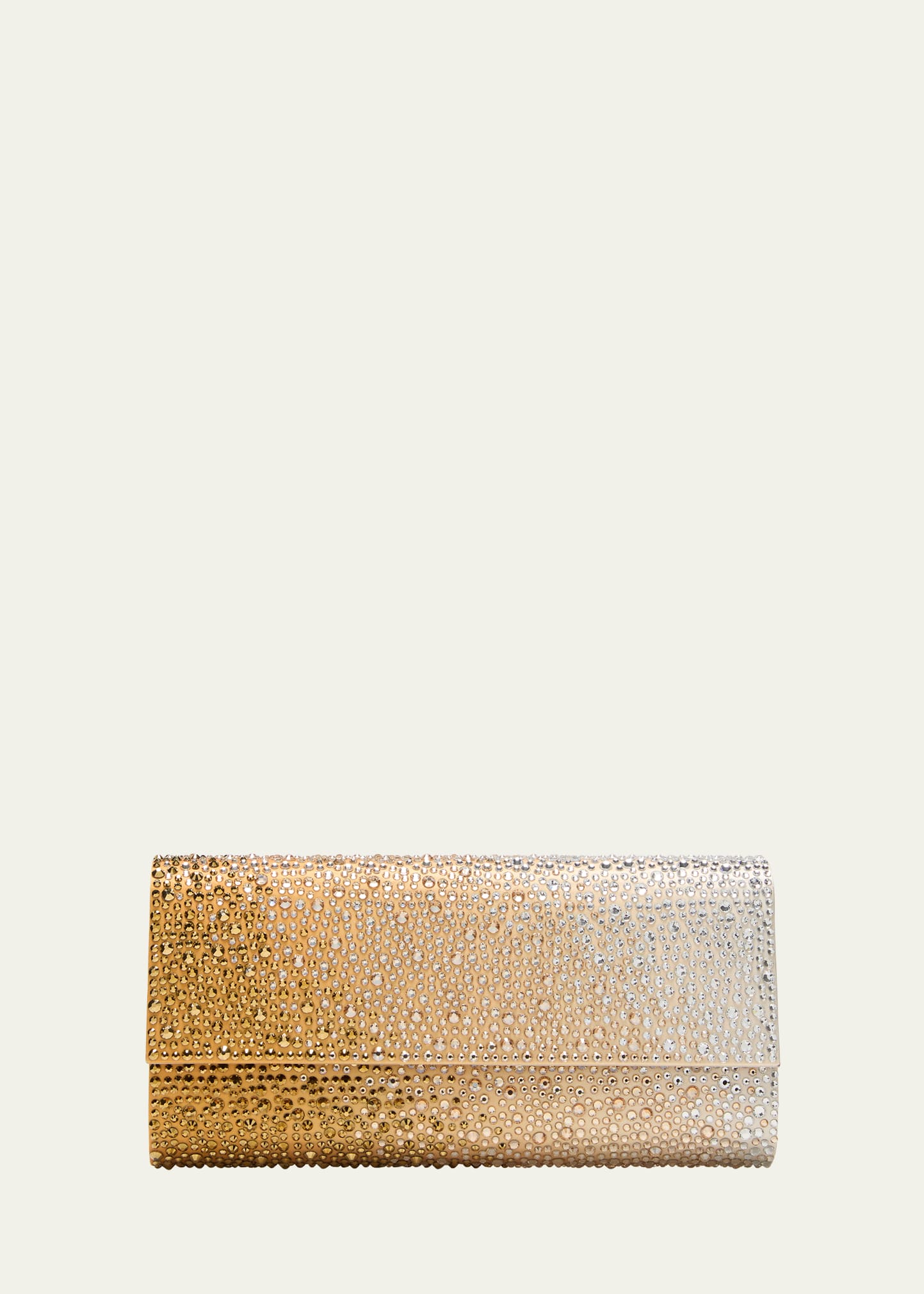 Judith Leiber Perry Flap Crystal Clutch Bag In Silver Golden