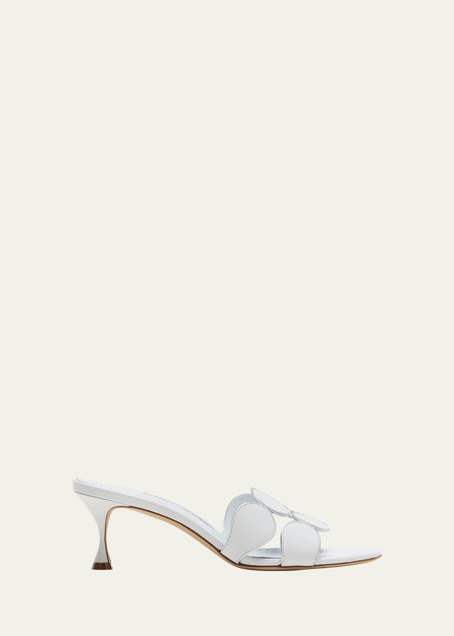 Shop Manolo Blahnik Haribalmu Metallic Stiletto Slide Sandals In Whit1012silv0454