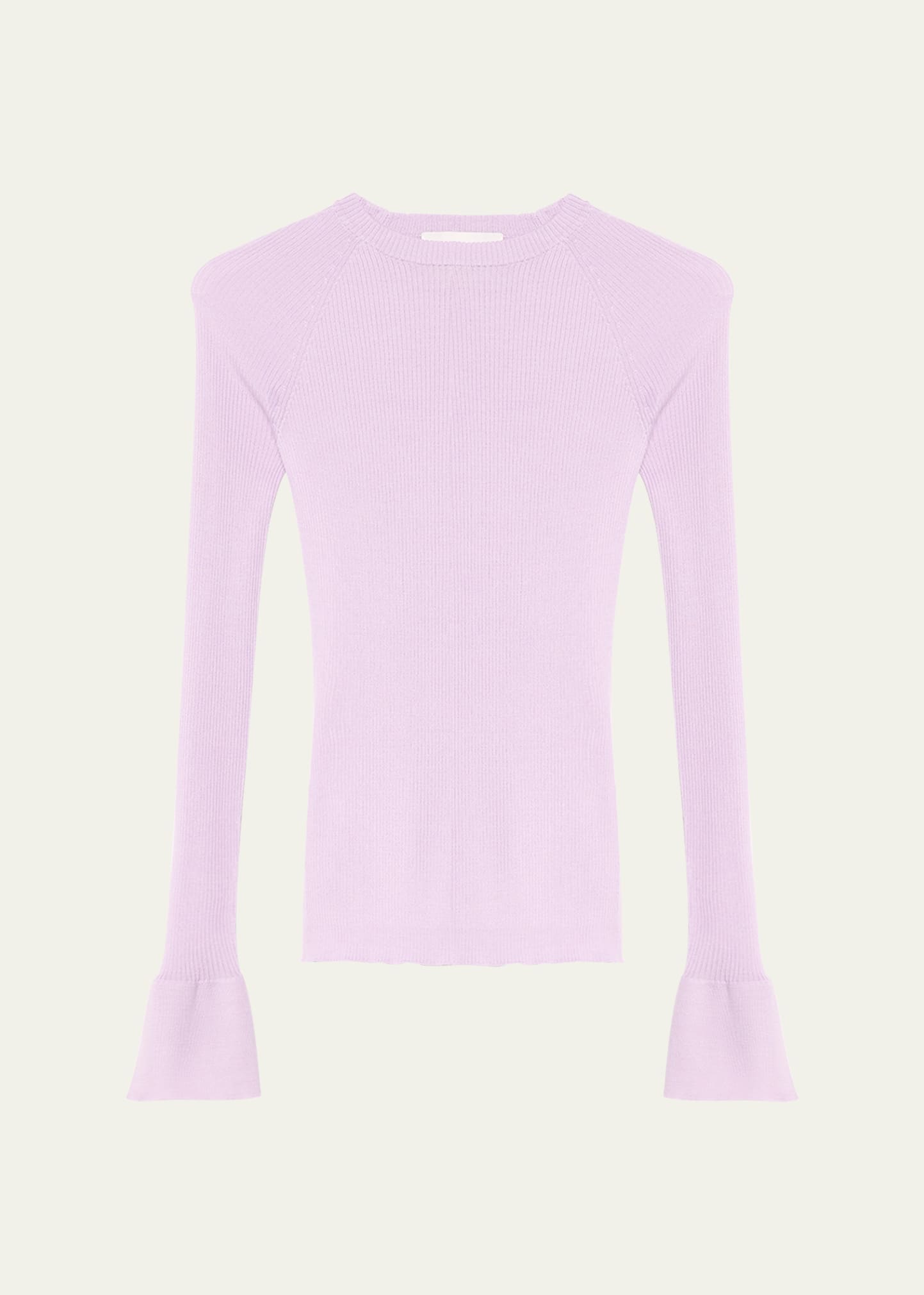 Sasuphi Superfine Cashmere-silk Rib Long-sleeve Sweater In 0230 Light Lilac