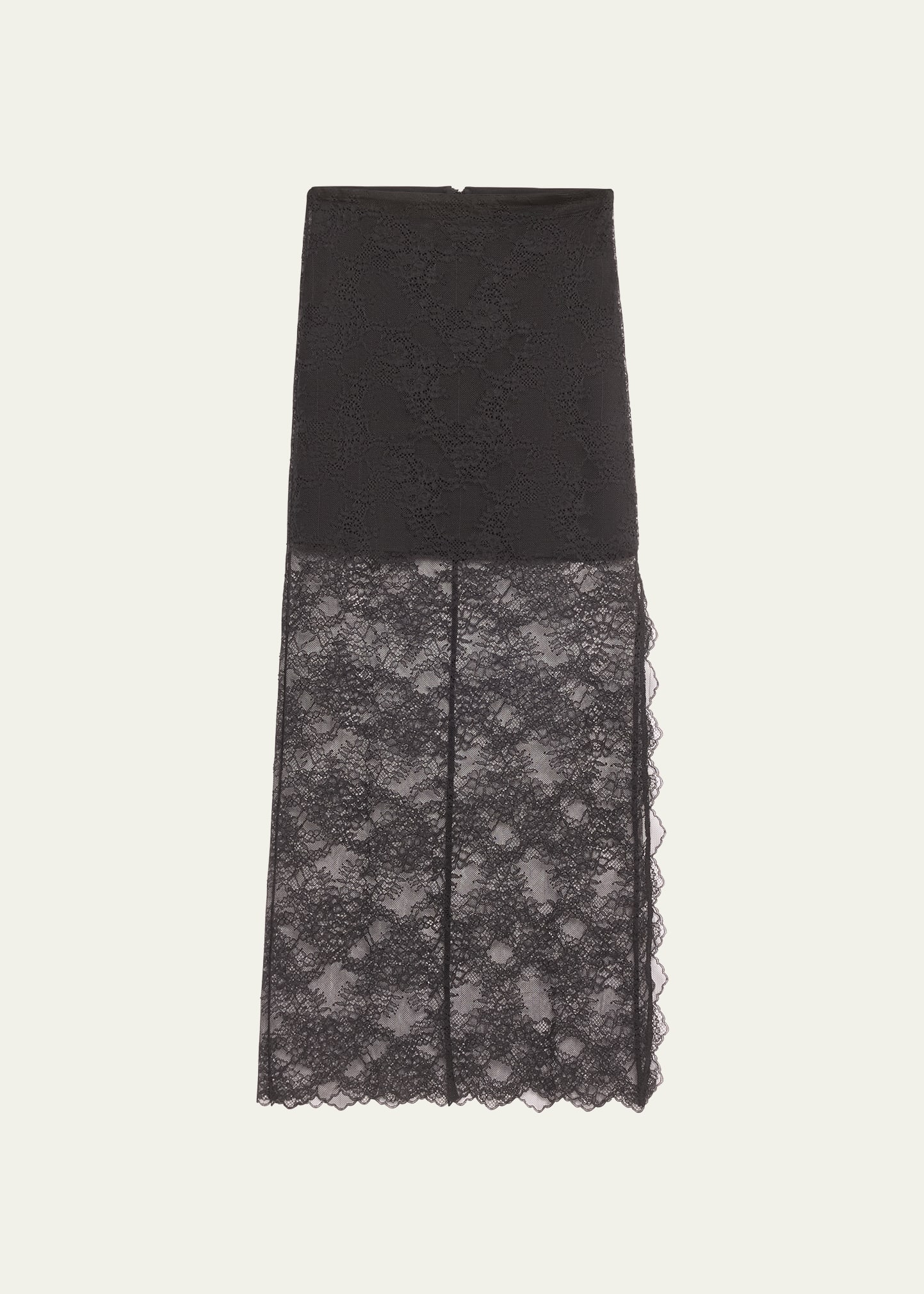 Alice And Olivia Iyanna Lace Midi Skirt In Black
