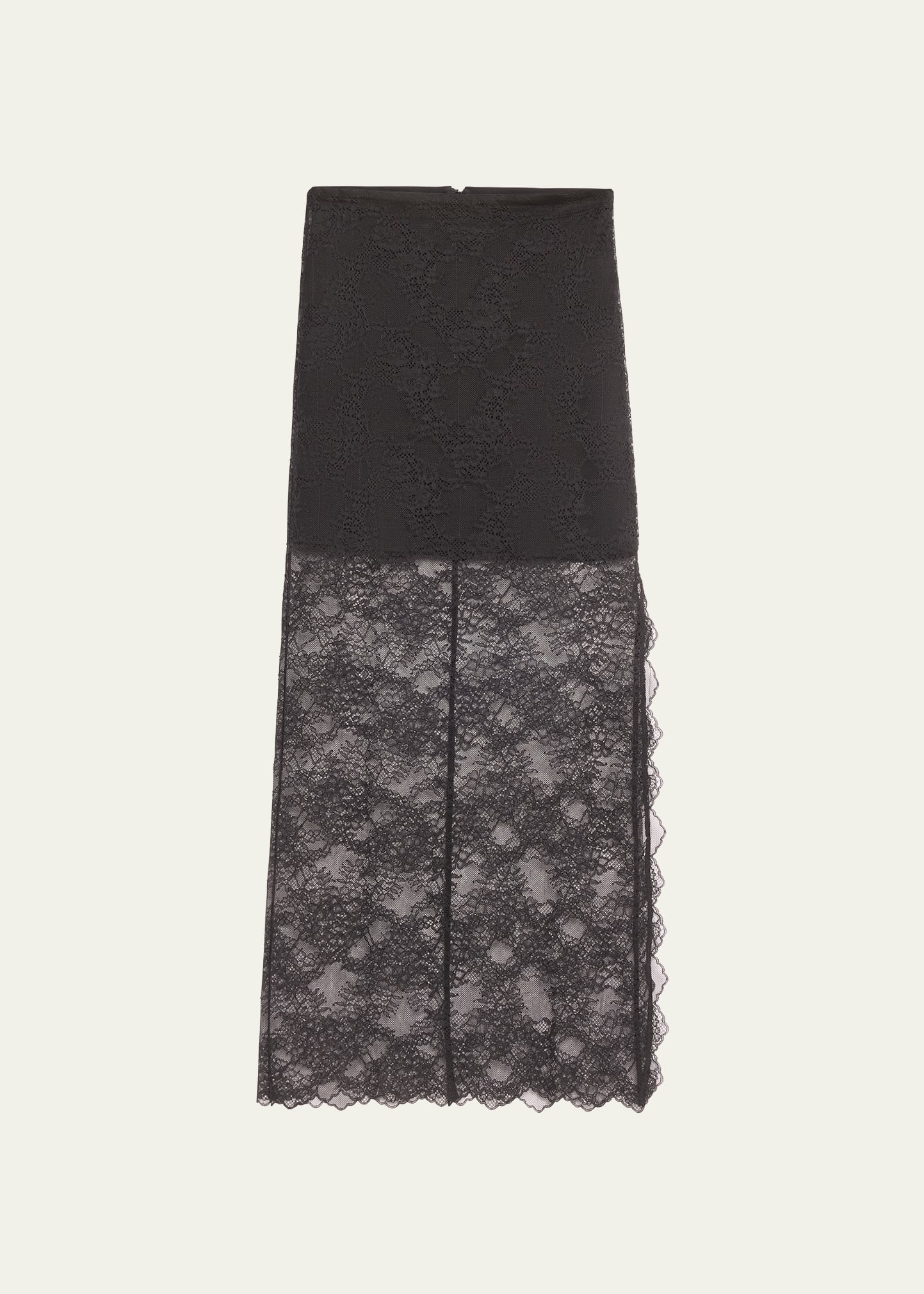 Shop Alice And Olivia Iyanna Lace Midi Skirt In Black