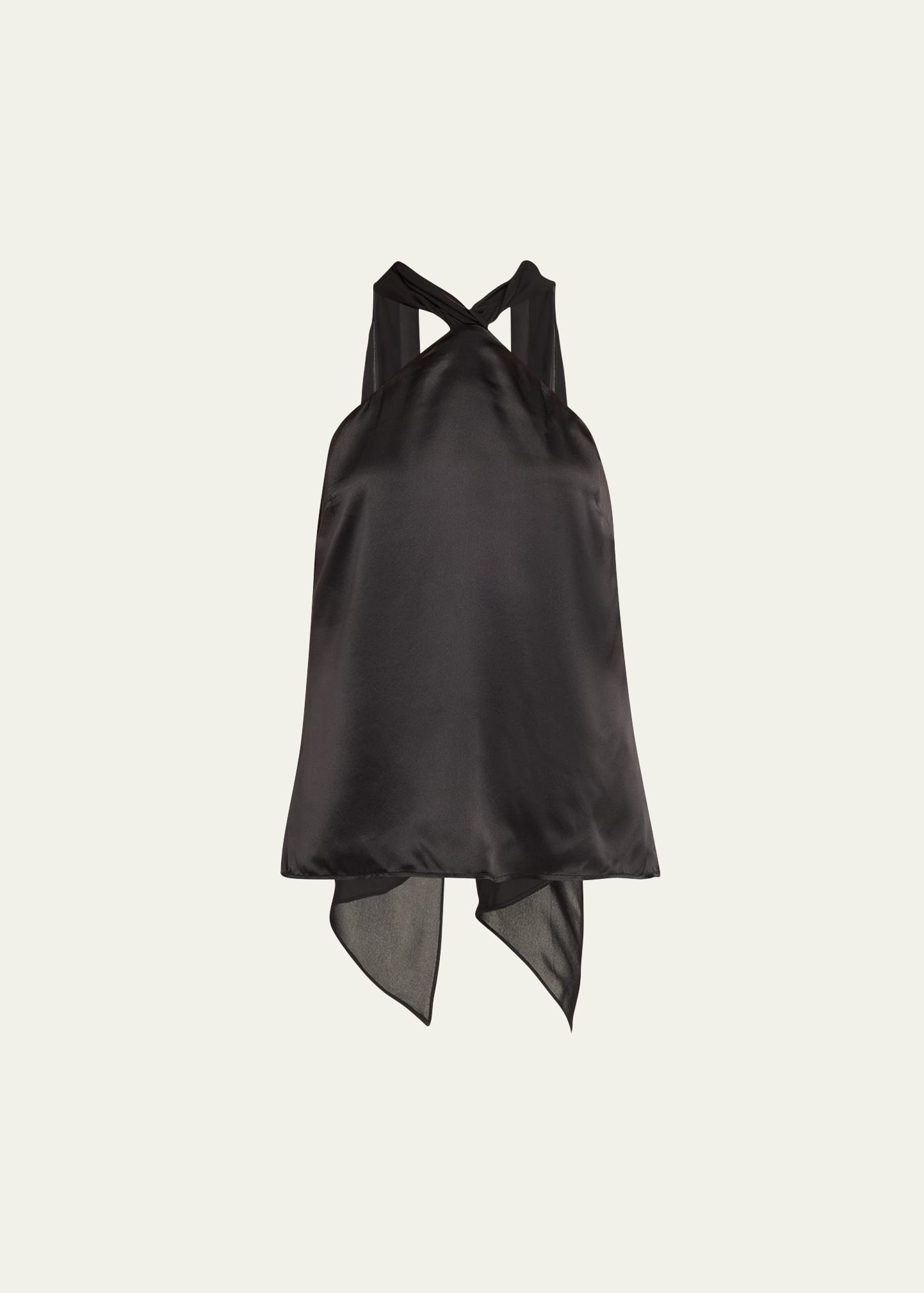 Shop L Agence Riviera Shoulder Cape Silk Blouse In Black