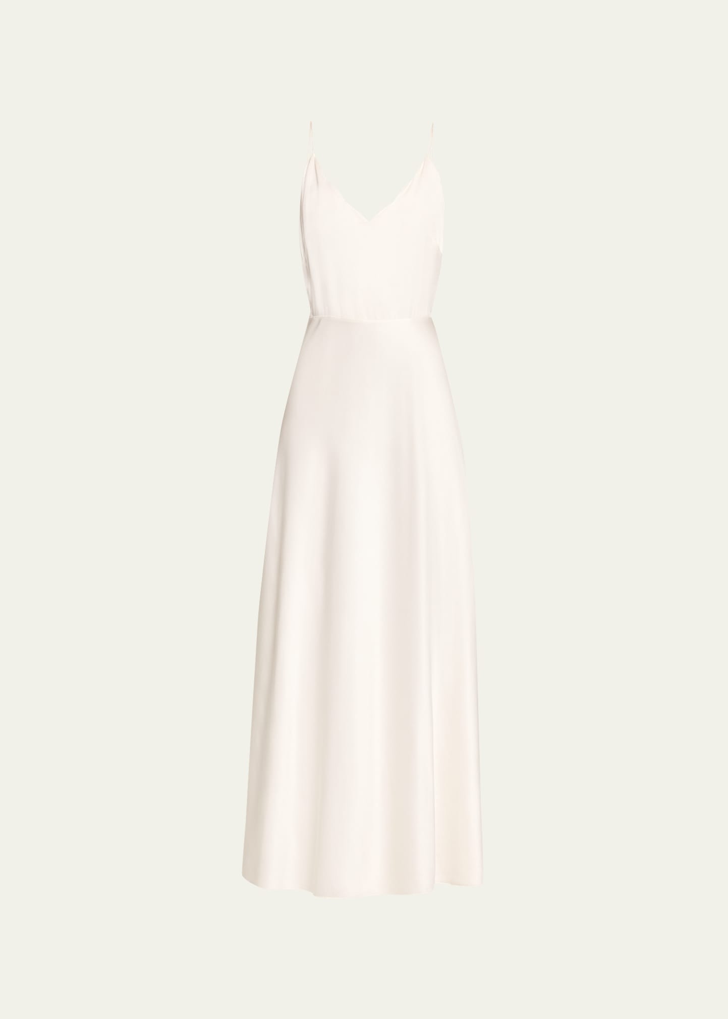 Shop Chloé X Atelier Jolie Silk Scalloped Slip Dress In Iconic Milk