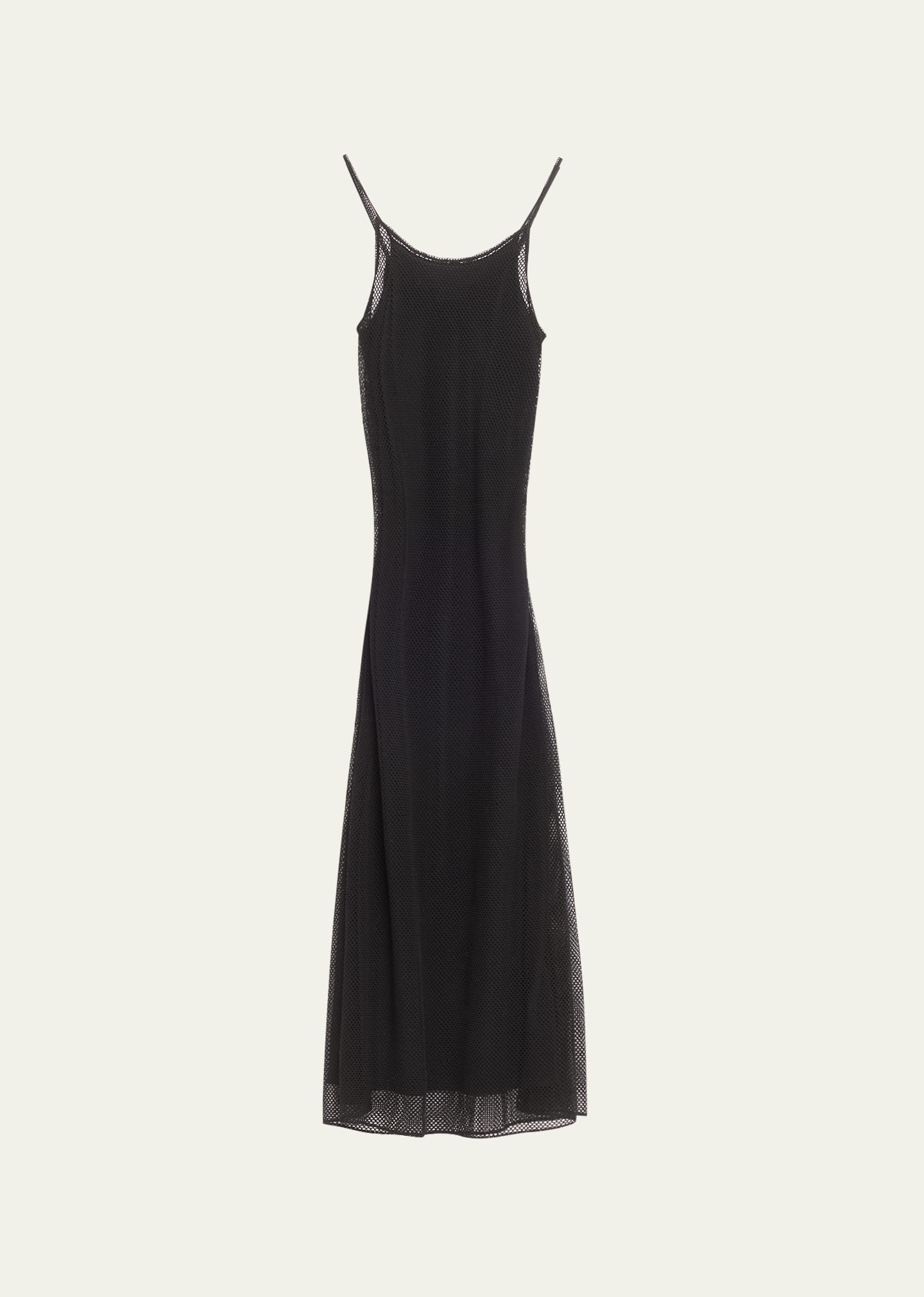 Chloé X Atelier Jolie Layered Fishnet Maxi Slip Dress In Black