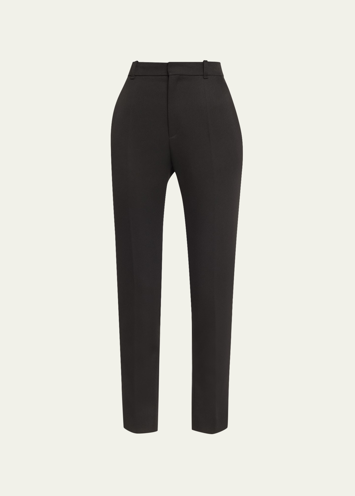 Chloé Mid-rise Skinny-leg Ankle Crepe Trousers In Black