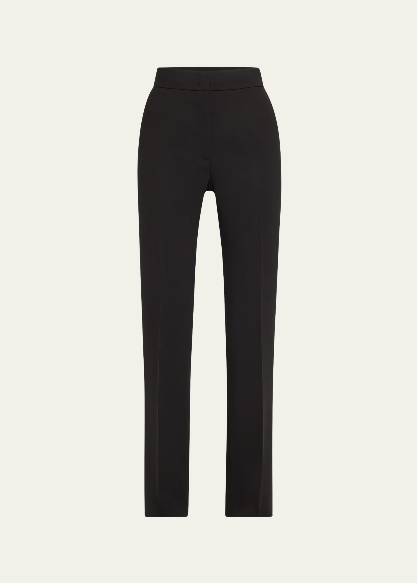 Akris Punto Chio Stretch Wool Crepe Straight Leg Pants In Black