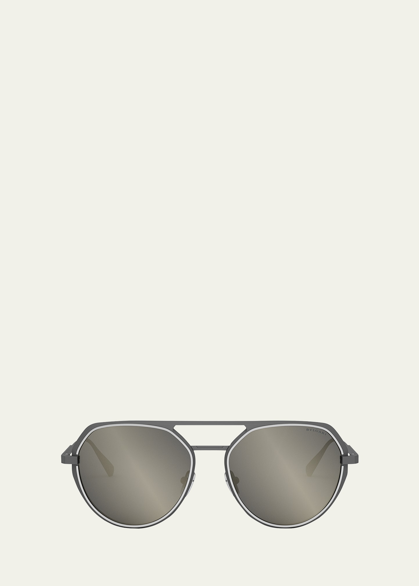Shop Bvlgari Octo Geometric Sunglasses In Matte Light Ruthe