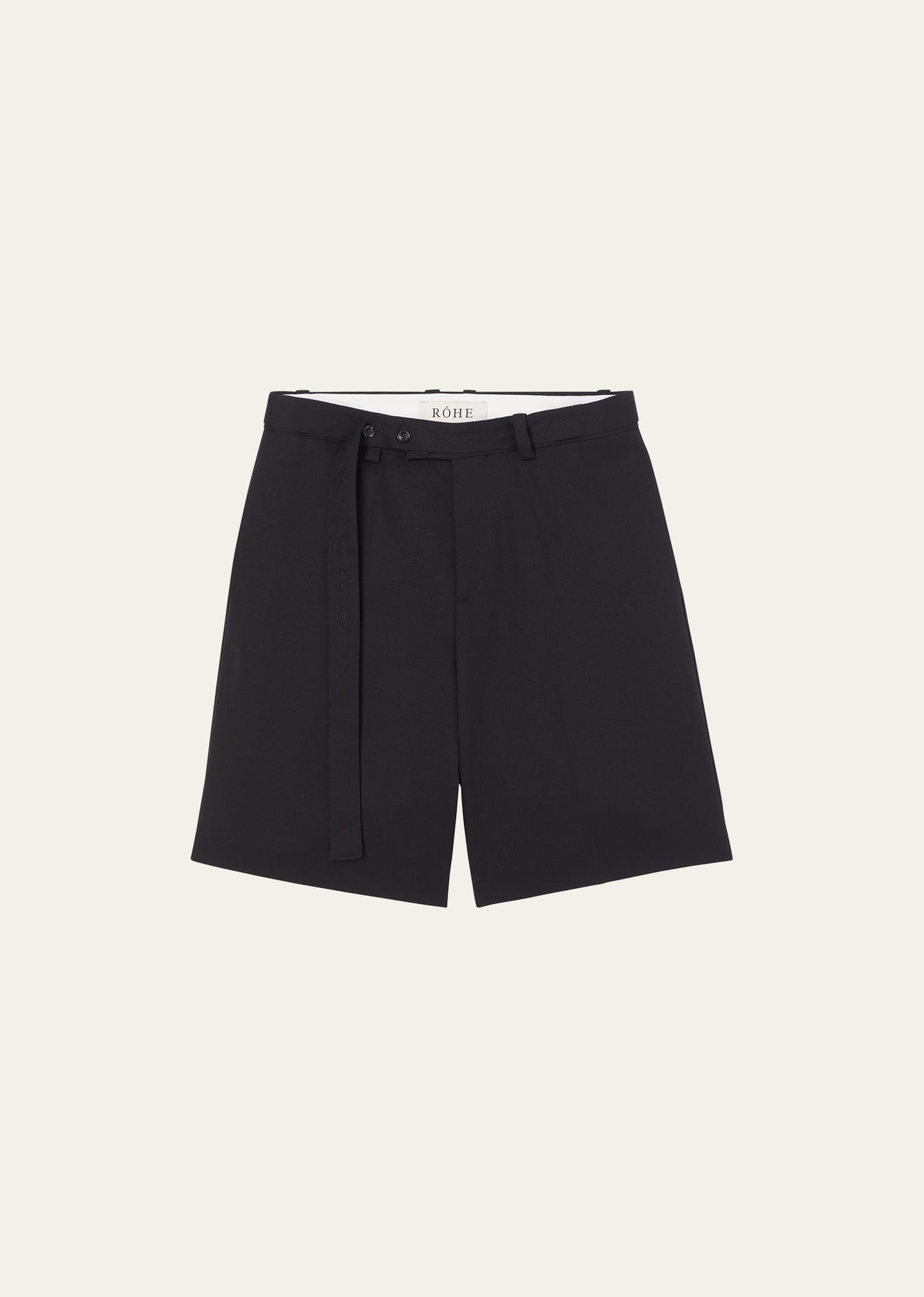 Men's Belted Tailored Wool Shorts