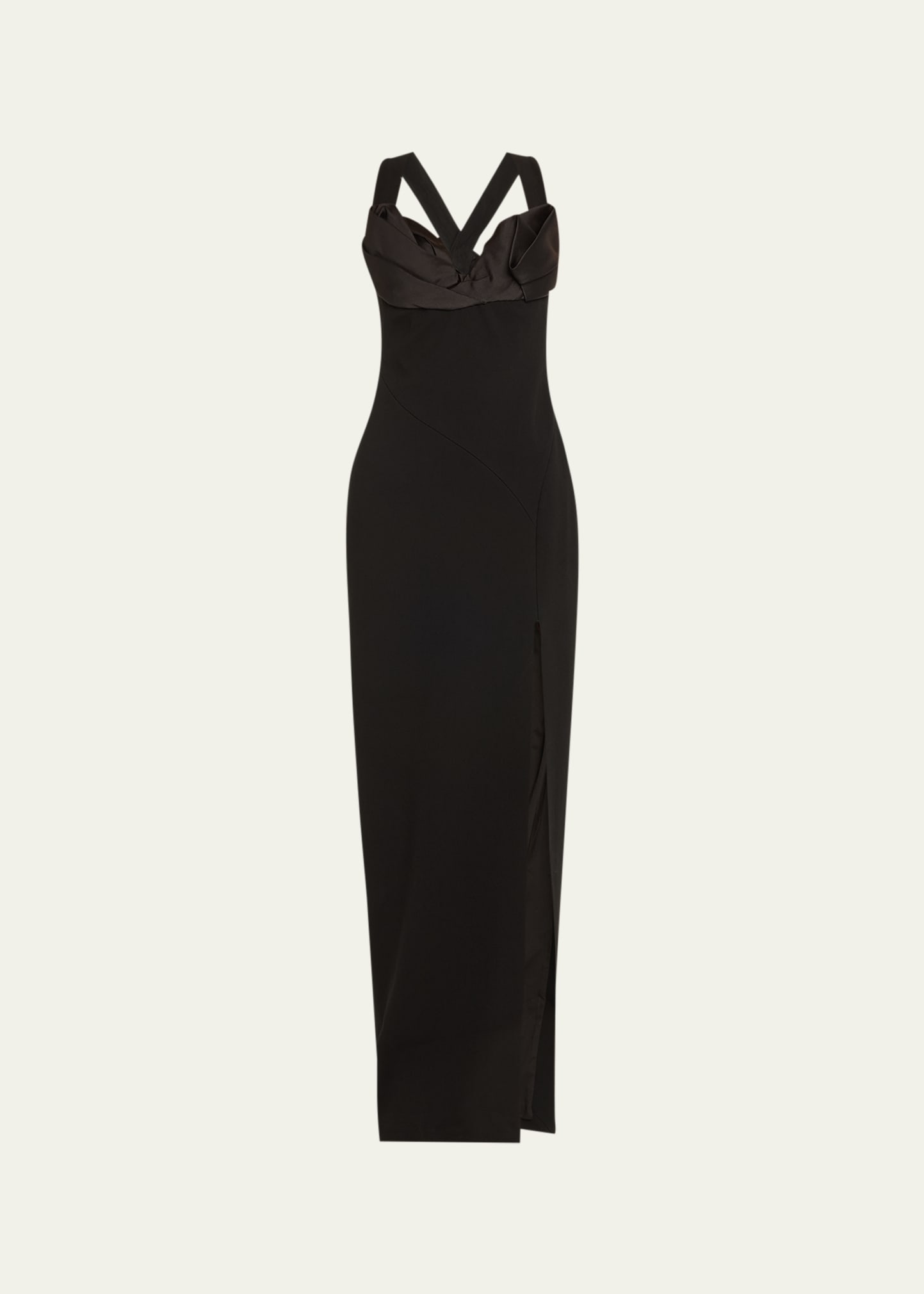 Shop Rachel Gilbert Alaric Cutout Crepe Gown In Black
