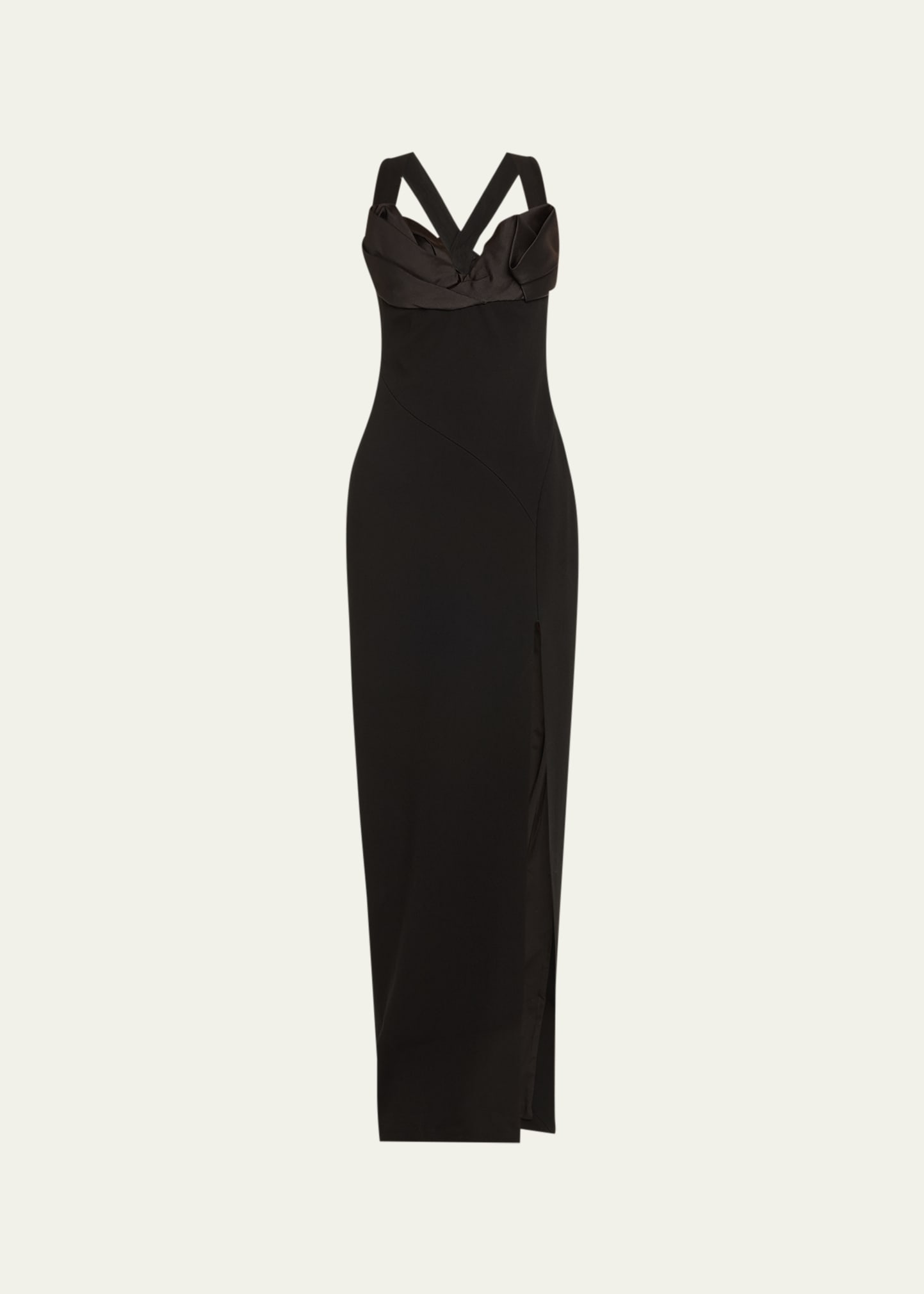 Rachel Gilbert Alaric Cutout Crepe Gown In Black