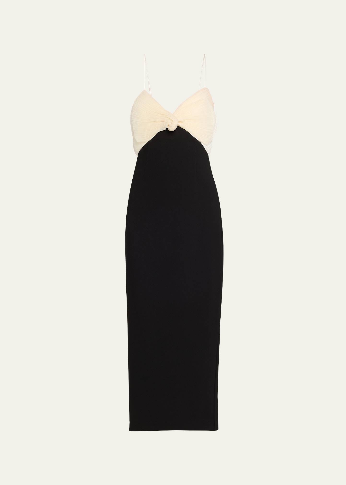 Shop Rachel Gilbert July Column Dress With Bow Detail In Blackivory
