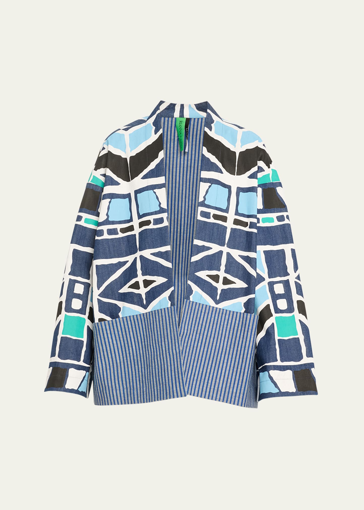 Kilimi Clio Abstract Open-Front Boxy Jacket