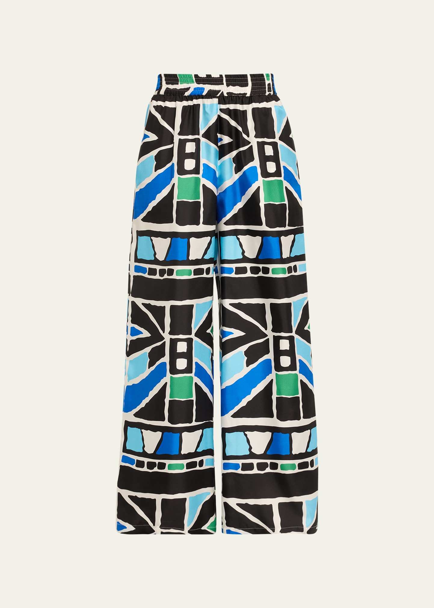 Kilimi Melina Abstract-Print Silk Pants