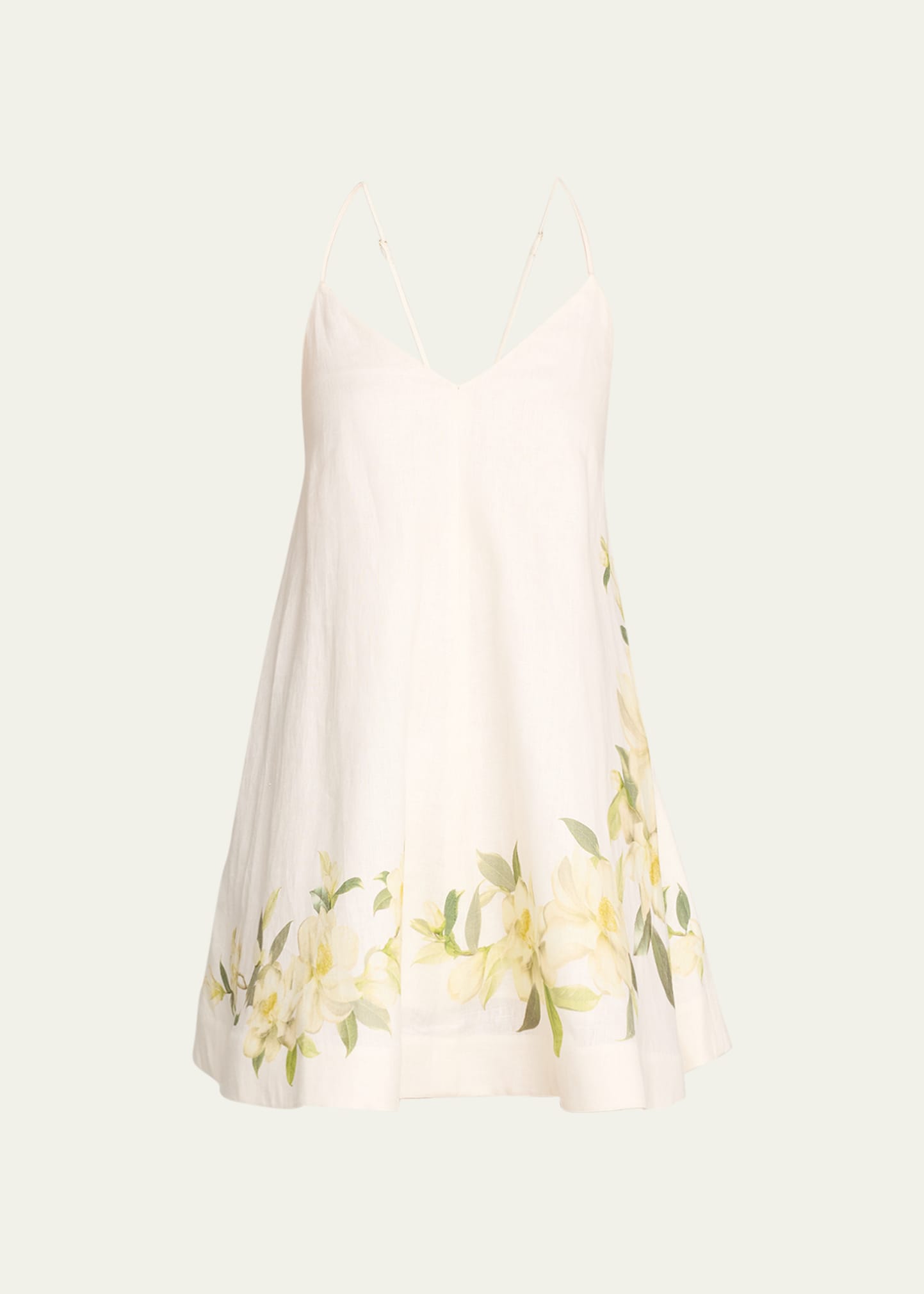 Shop Zimmermann Harmony Floral Swing Dress In Ivory Magnolia