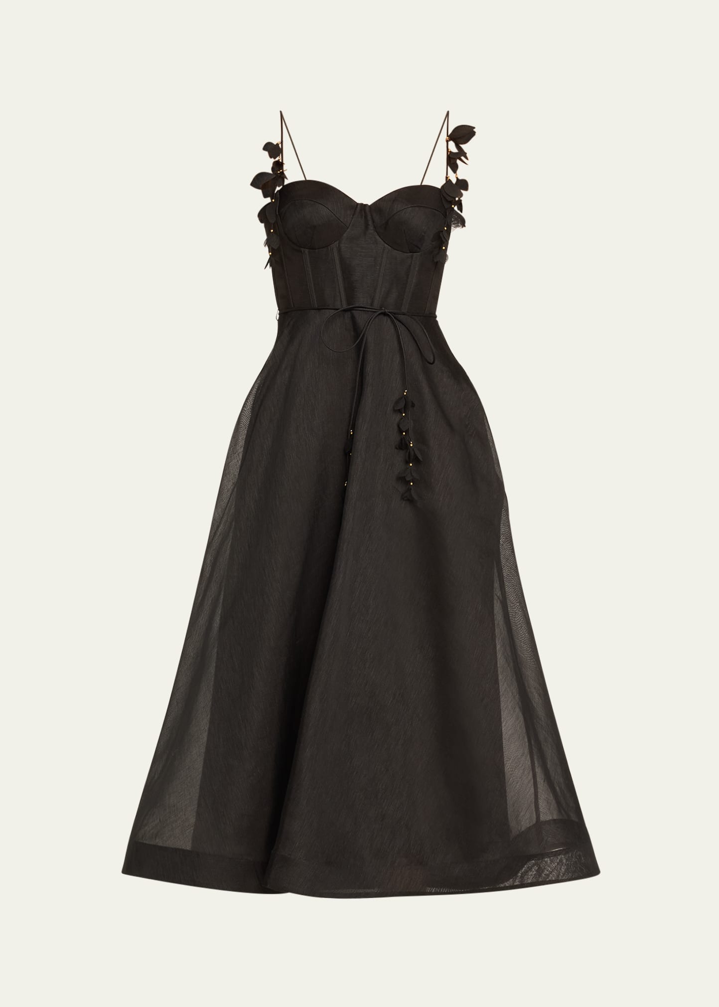 Shop Zimmermann Natura Midi Corset Dress In Black