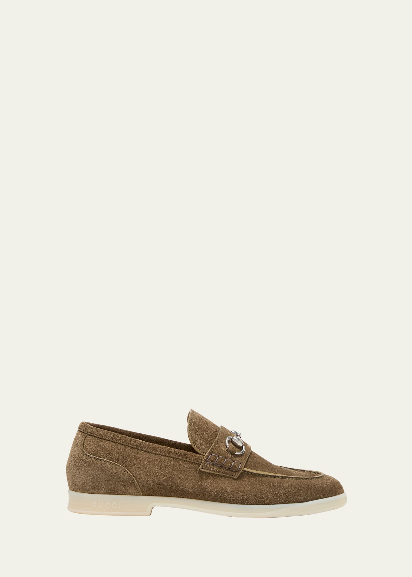 Gucci Konrad Suede Loafers In Auratium Olive Gr